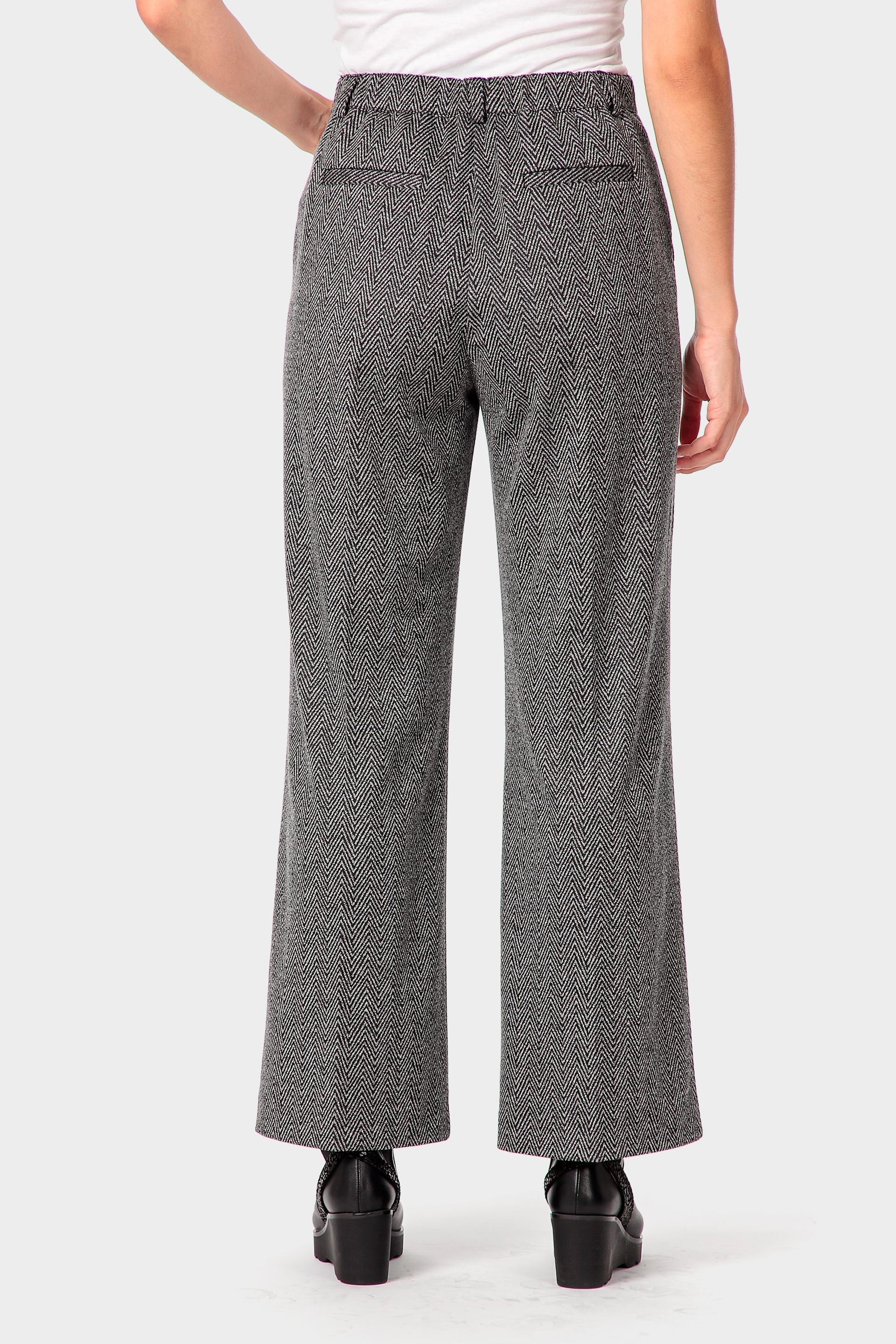 Grey Herringbone Trousers, 3701_123, medium