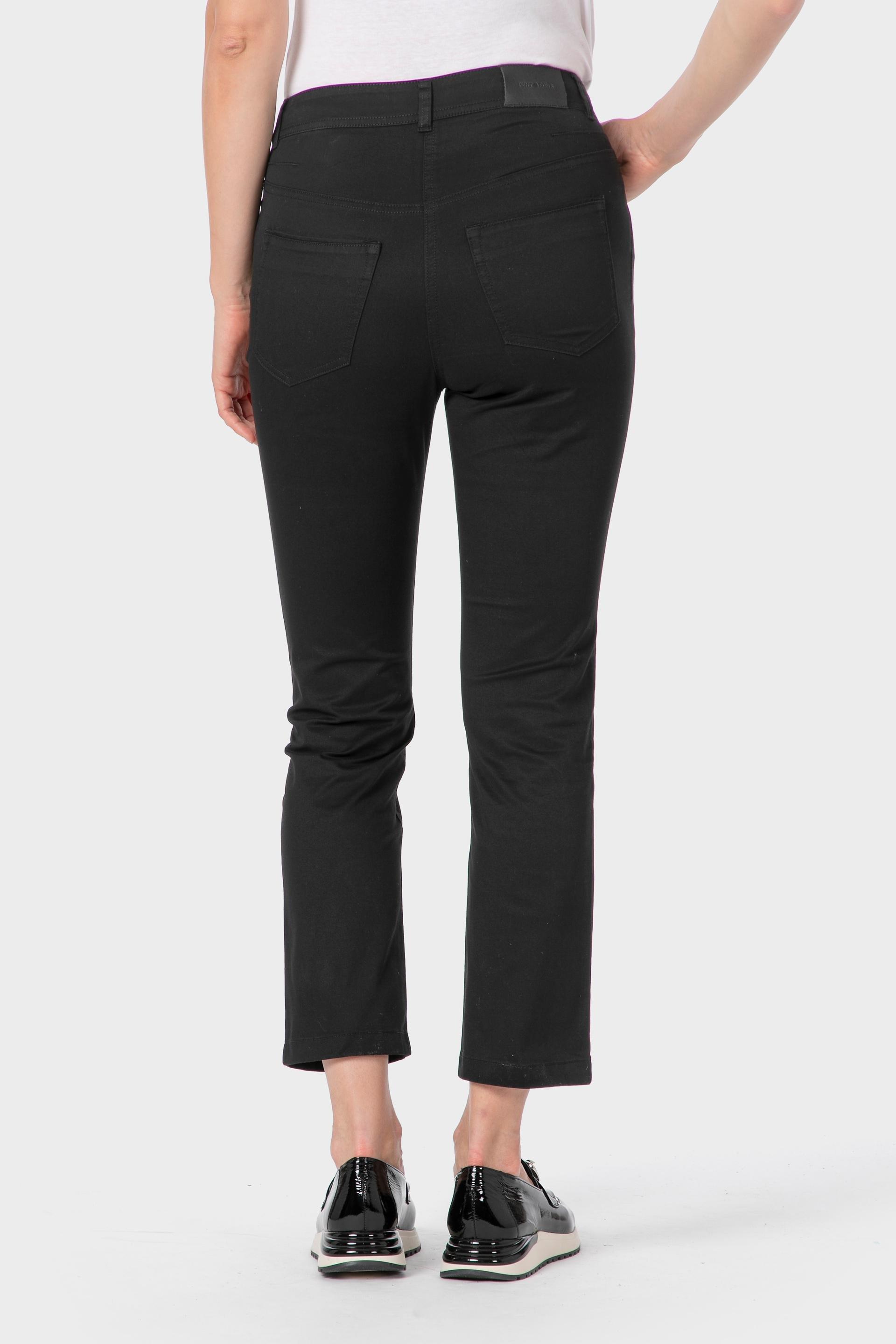 Black Cotton Capri Trousers, Black, large image number 2