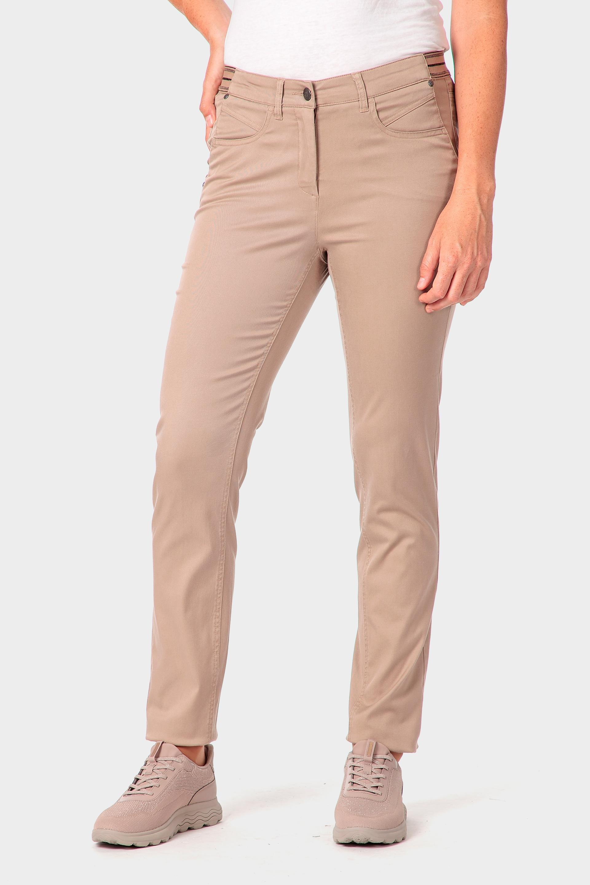 Beige Lyocell Trousers, Brown Almond, large
