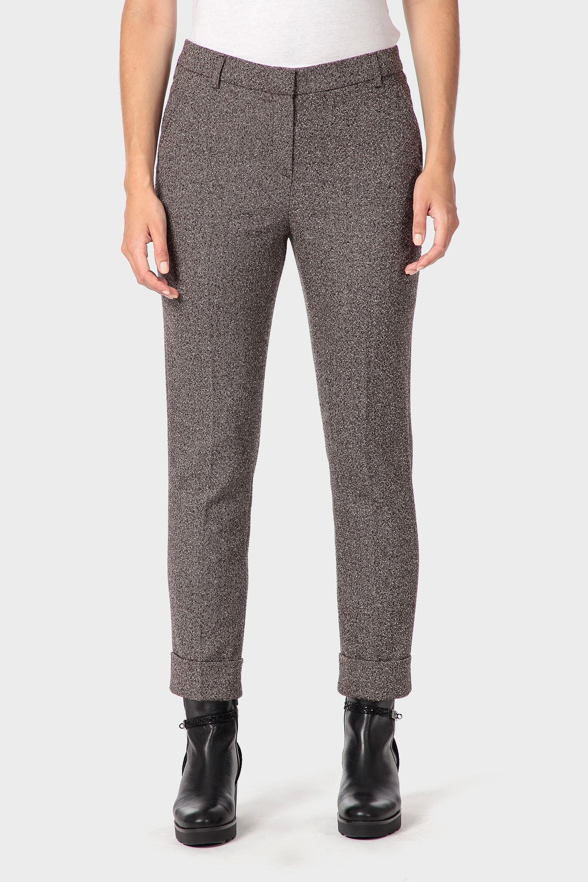 بنطال بنقشة خطوط متعرجة، رمادي, Brown, medium