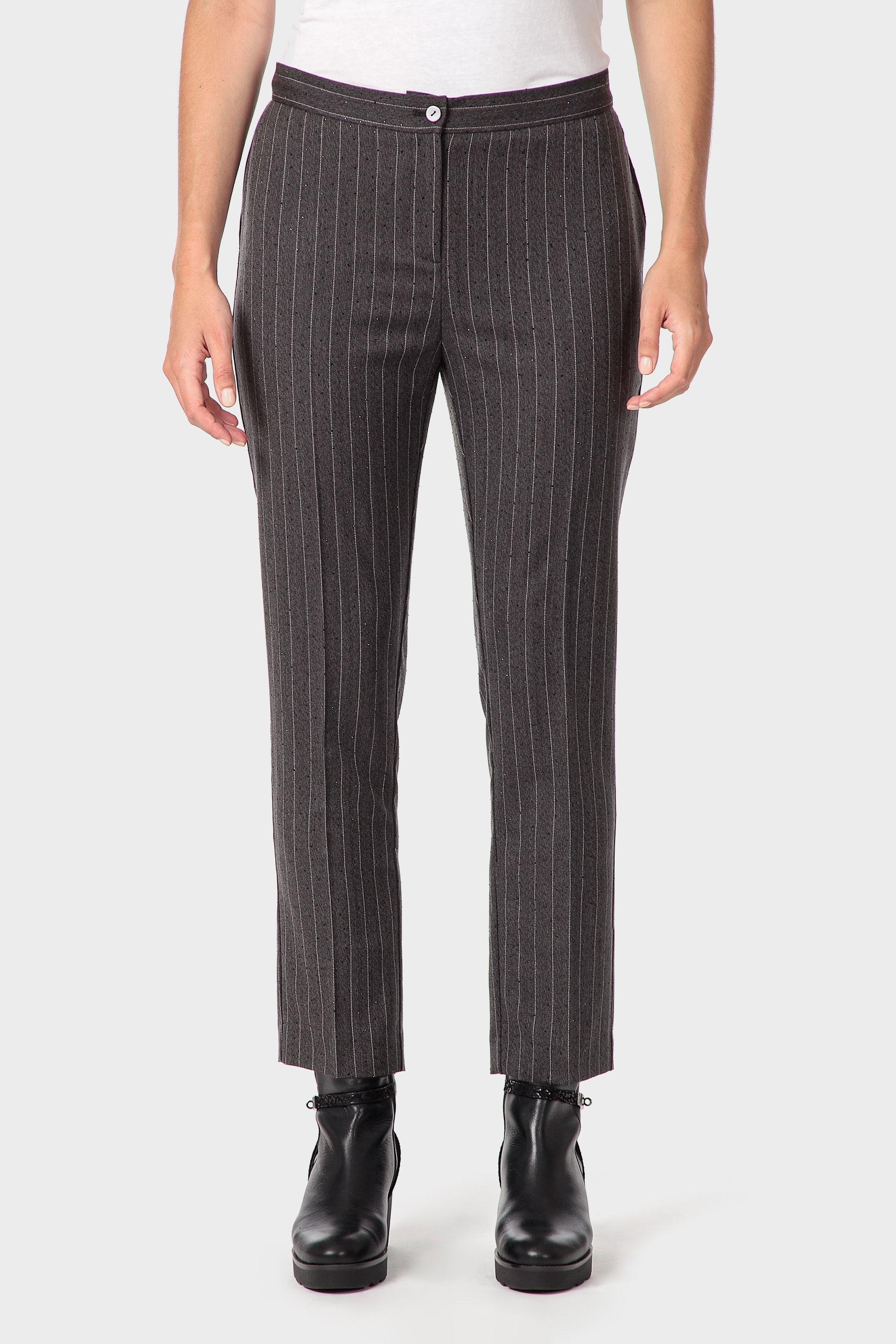 Brown Striped Trousers, Grey Dark, medium