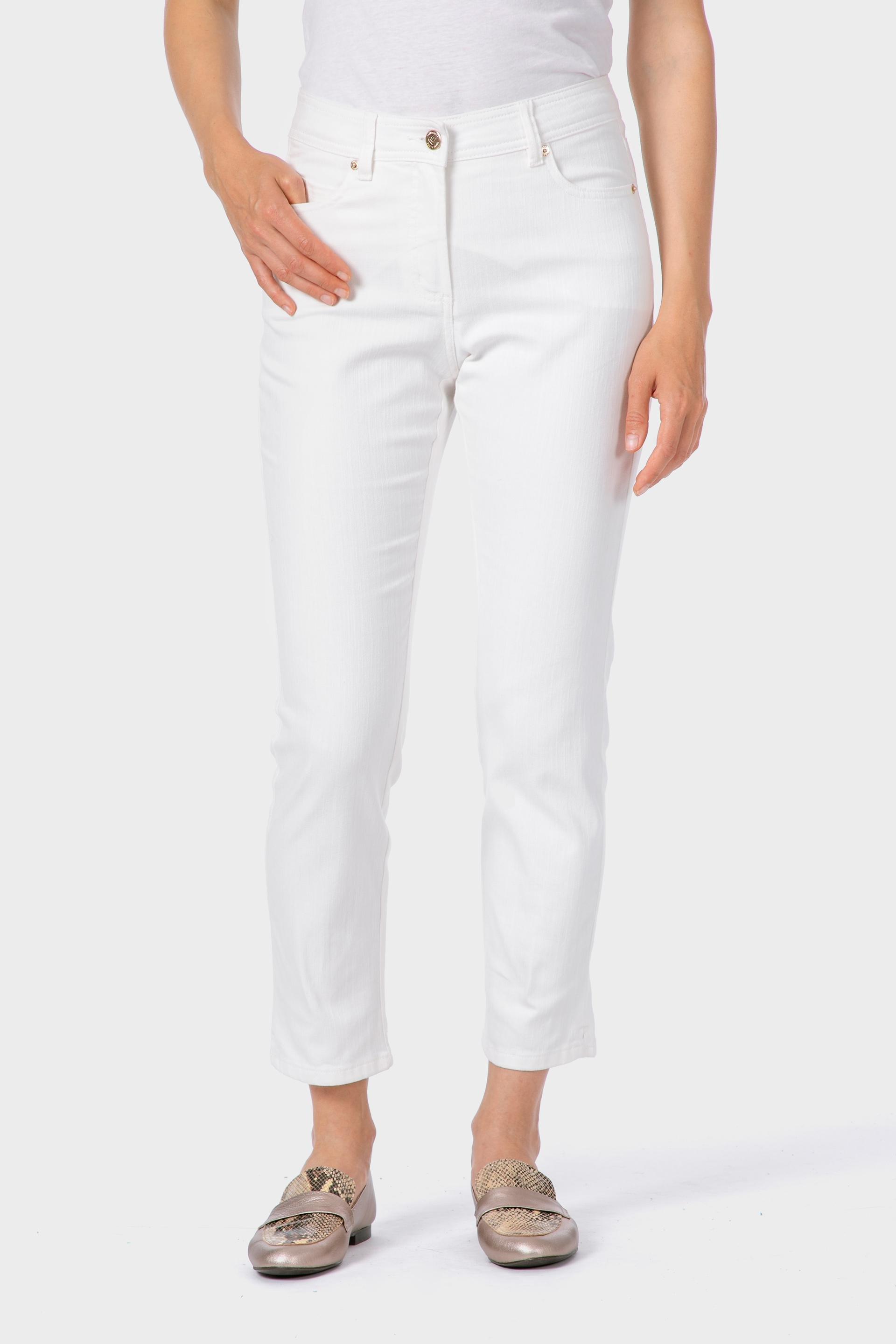 White Cotton Trousers, White, medium