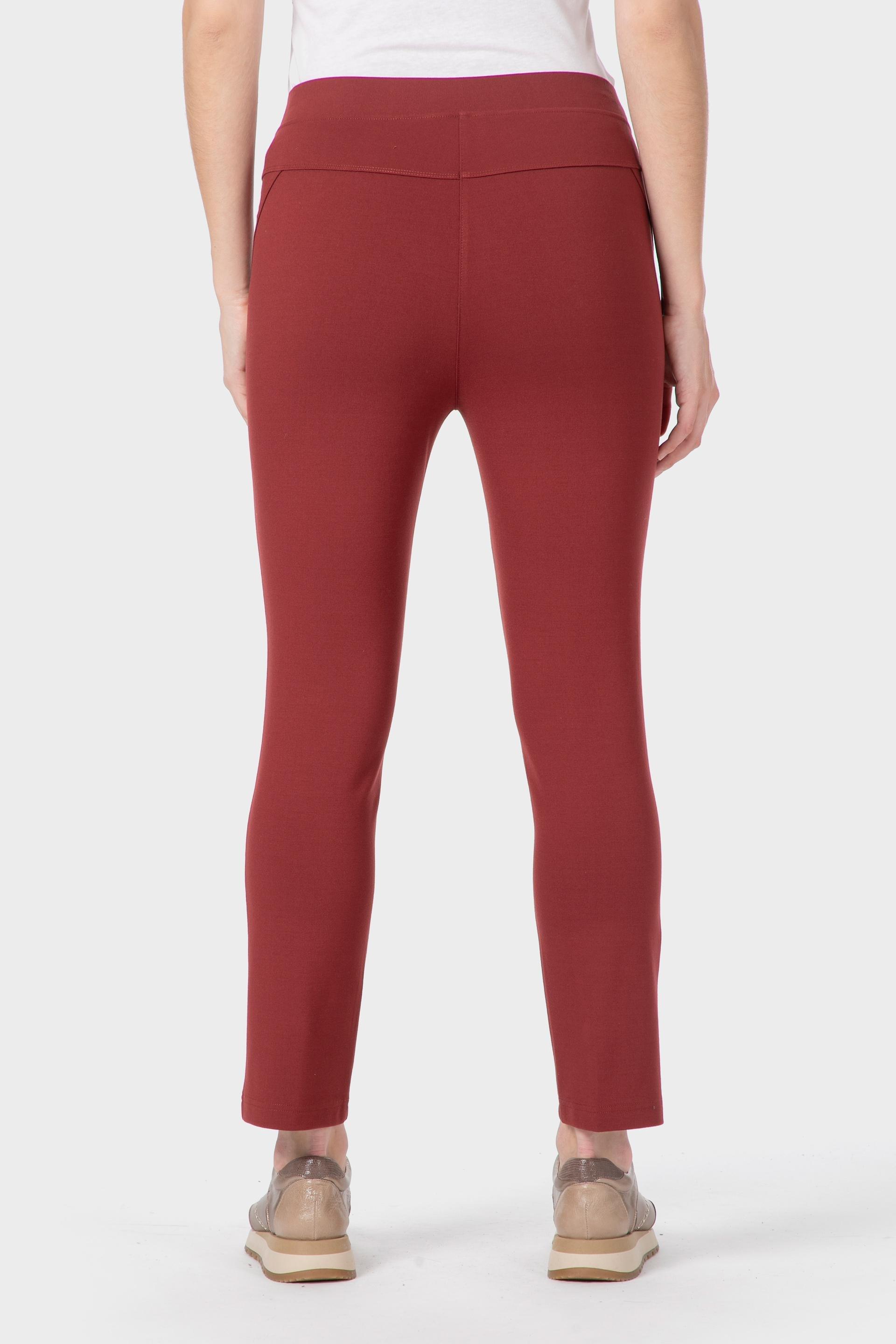 Burgundy Ponte Di Roma Trousers, , large image number 2