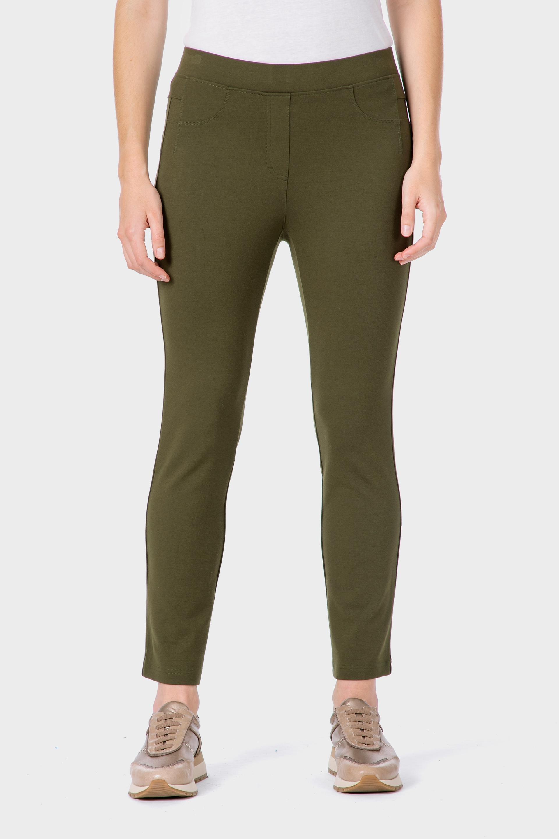 Green Ponte Di Roma Trousers, 3701_316, large image number 0