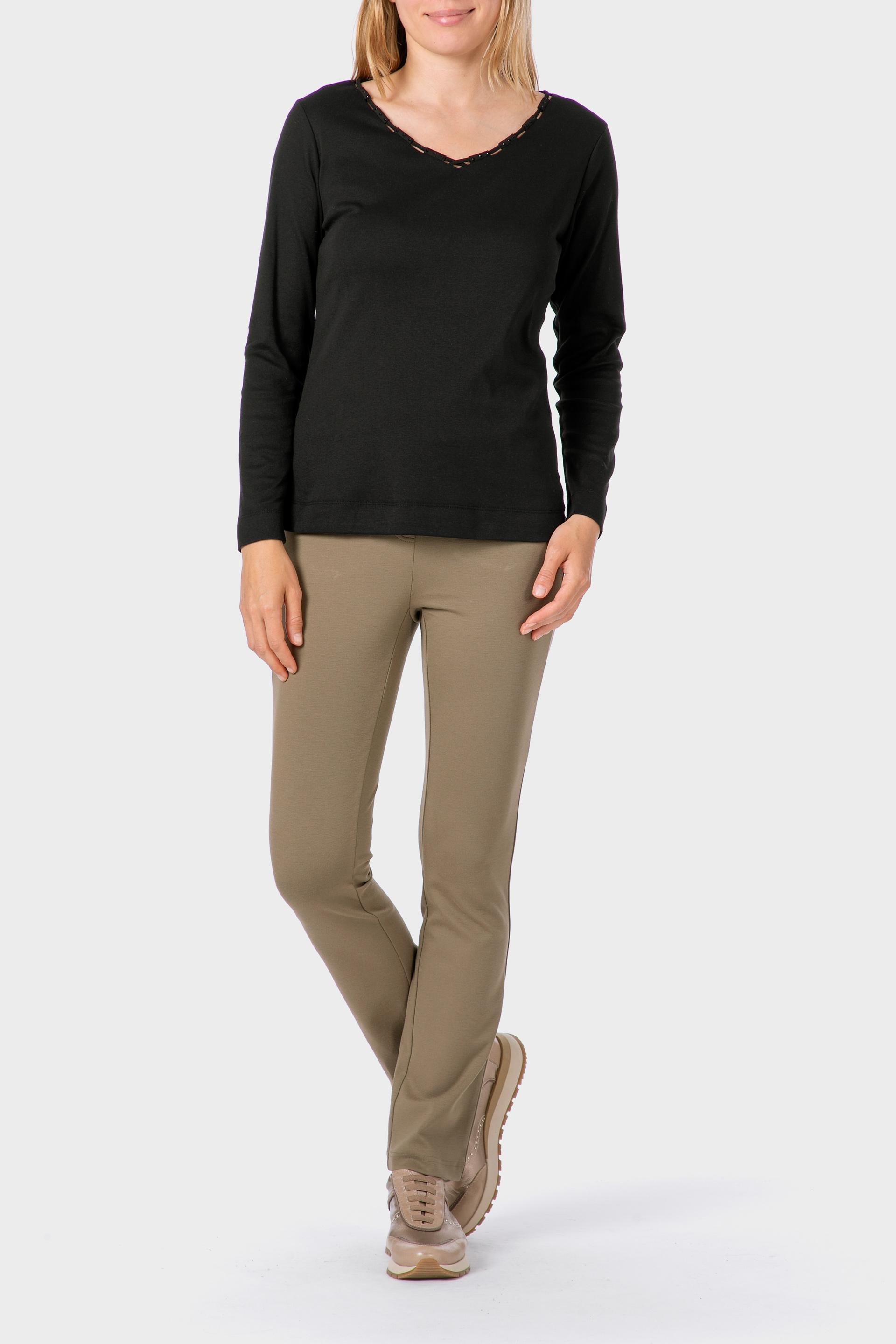 Khaki Push Up Trousers, 3701_155, large image number 1