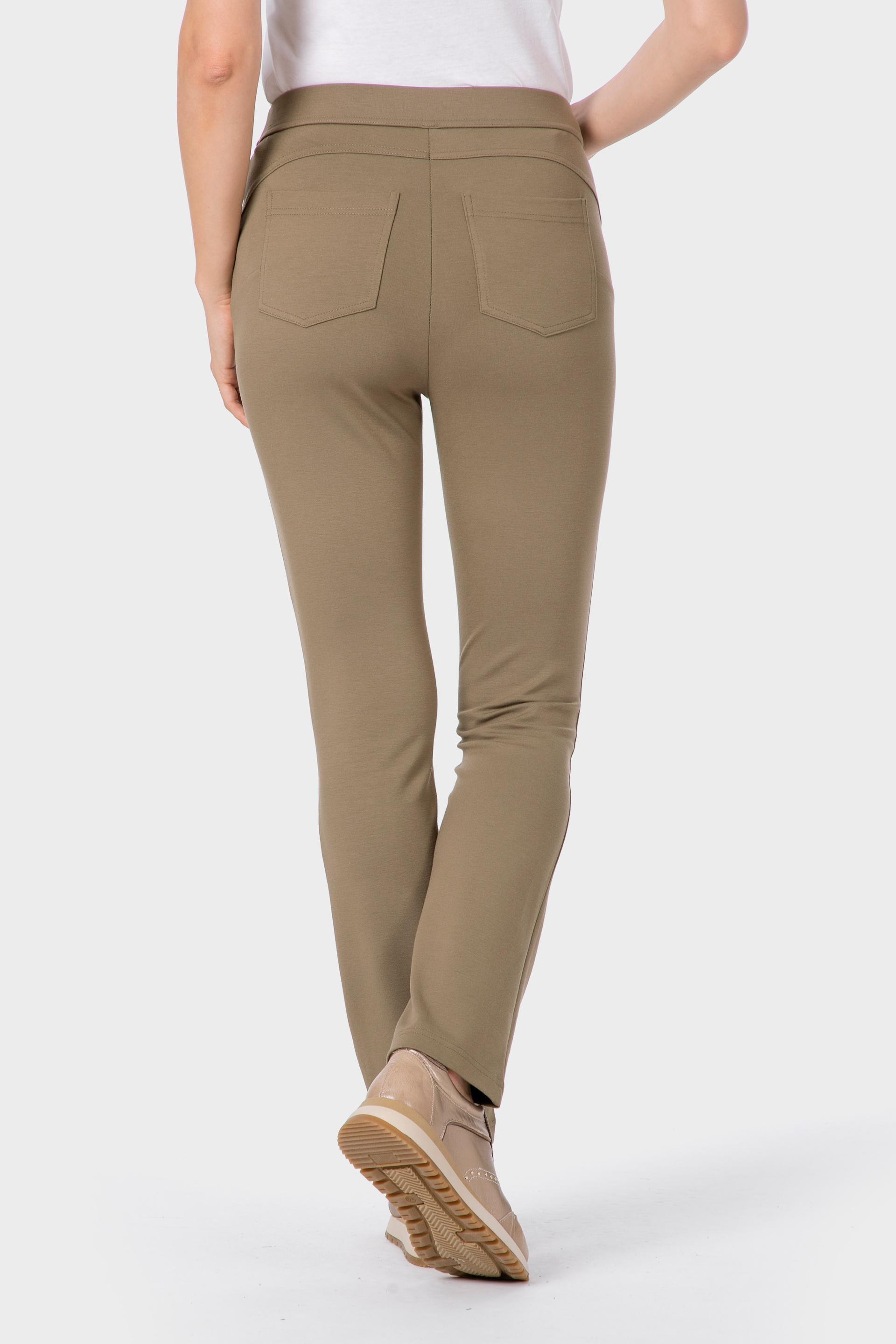Khaki Push Up Trousers, 3701_155, large image number 2