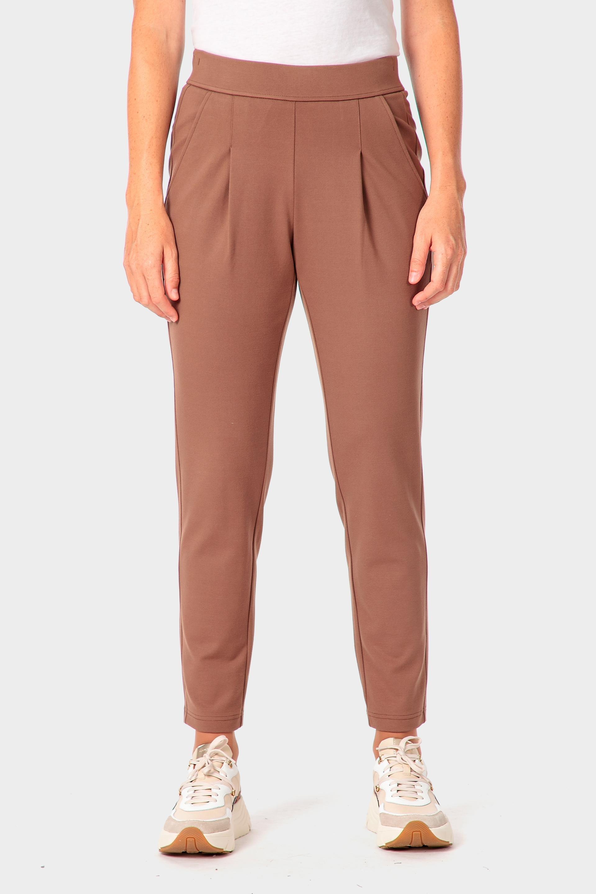 Brown Slim-Fit Trousers, Brown Almond, medium