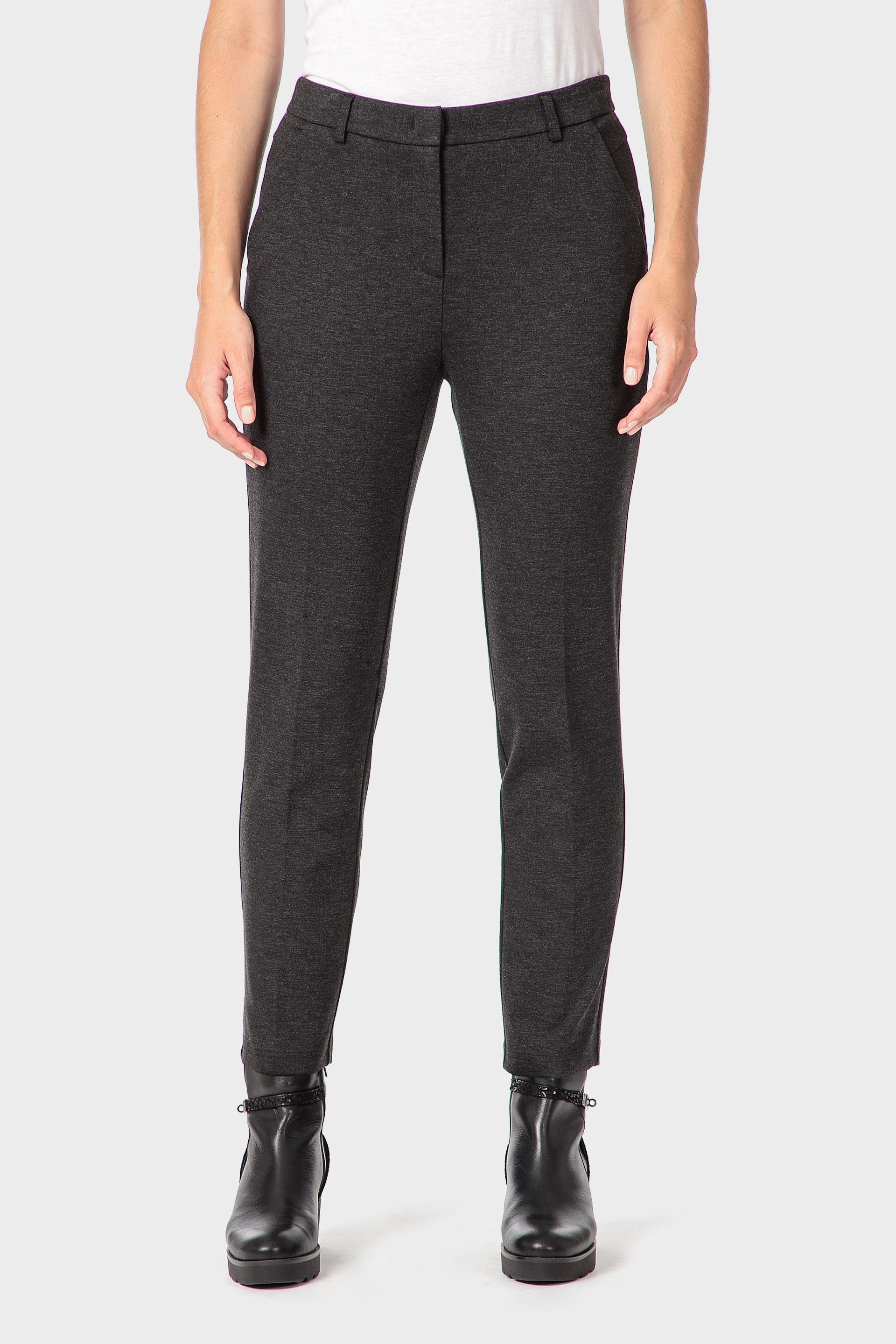 Grey Ponte Di Roma Trousers, Grey Dark, large image number 1