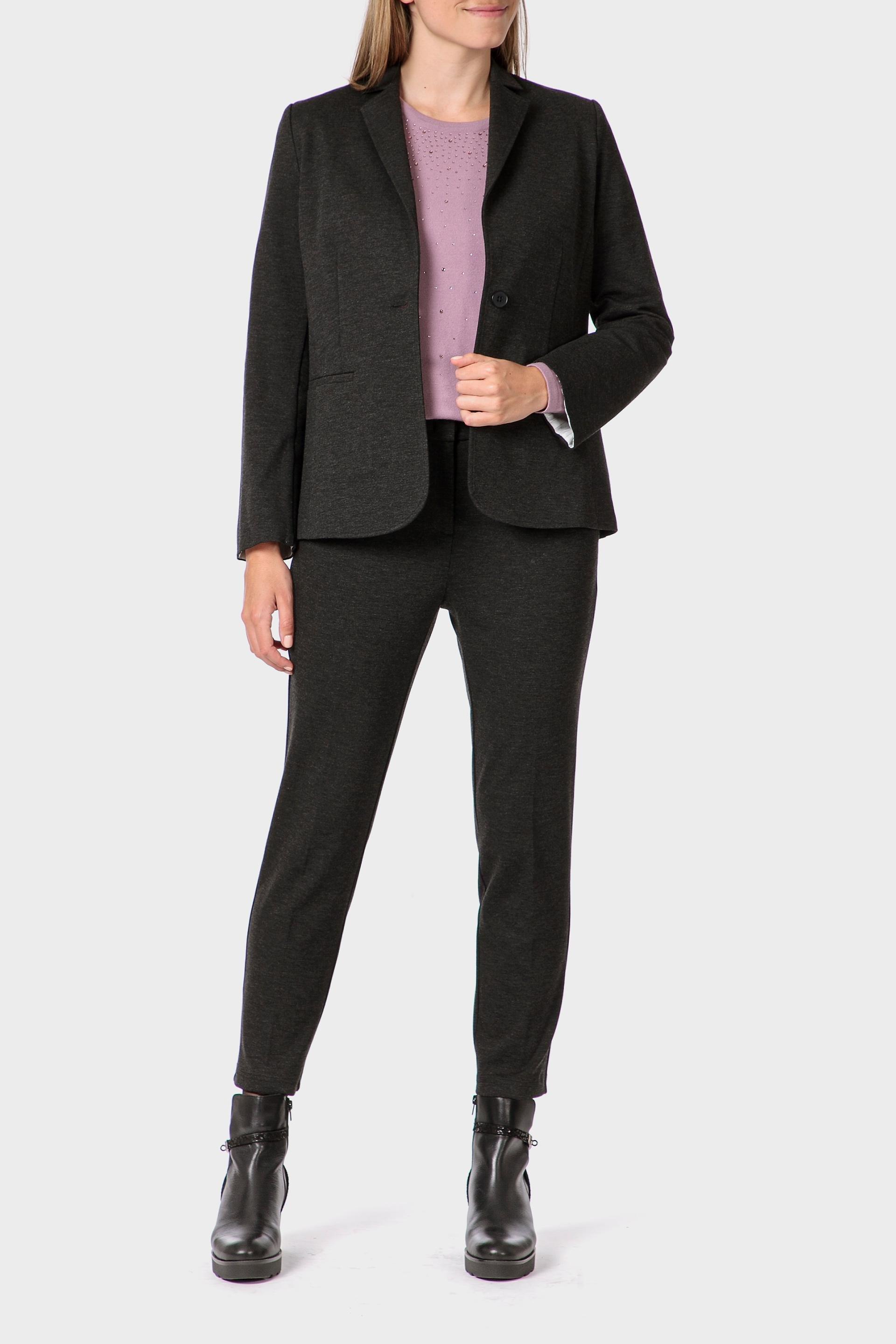 Grey Ponte Di Roma Trousers, Grey Dark, large image number 2