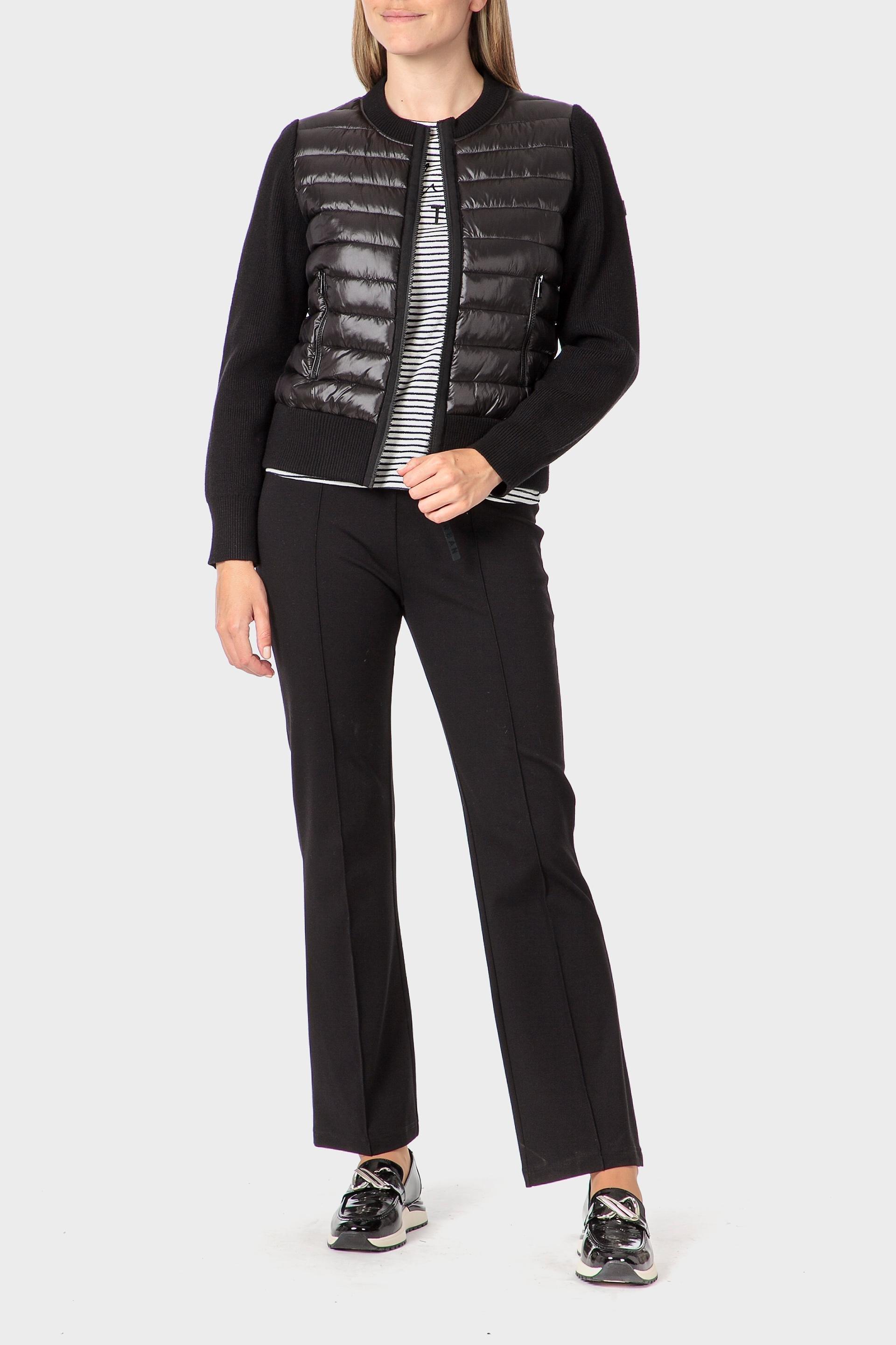 Black Elastic Waist Trousers, Black, large image number 2