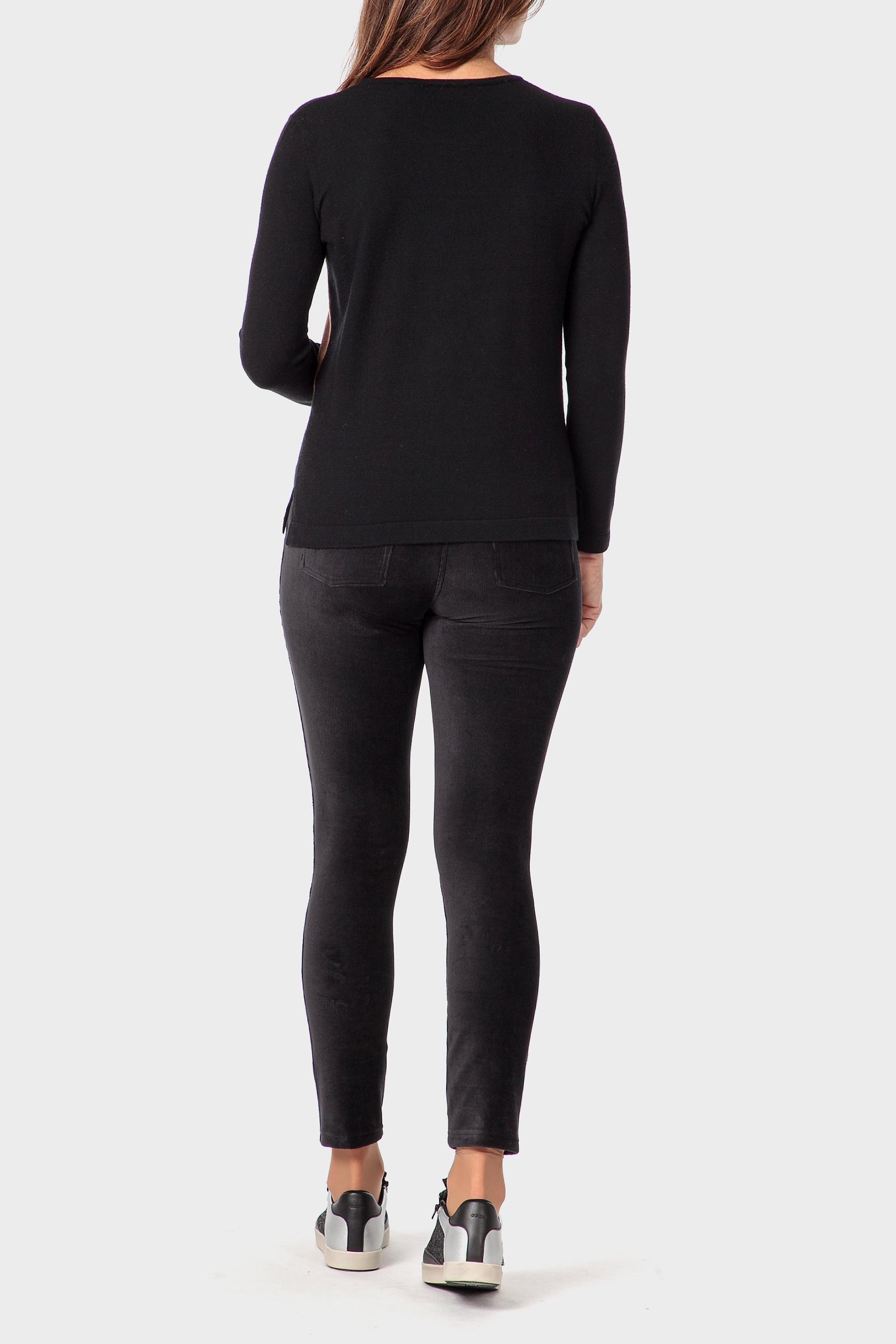 Black Micro-Corduroy Trousers, 3701_120, large image number 3