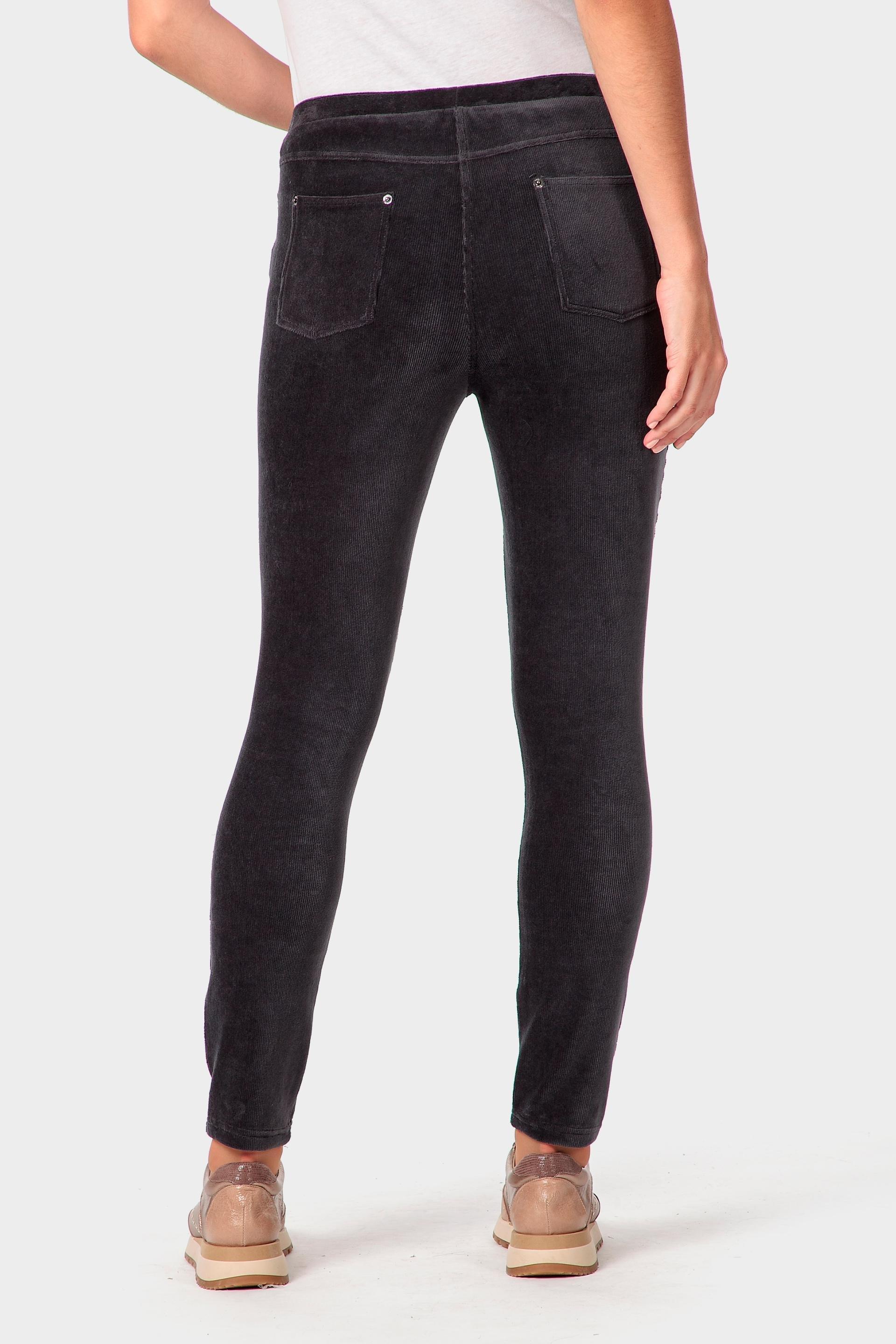 Black Micro-Corduroy Trousers, 3701_359, large image number 2