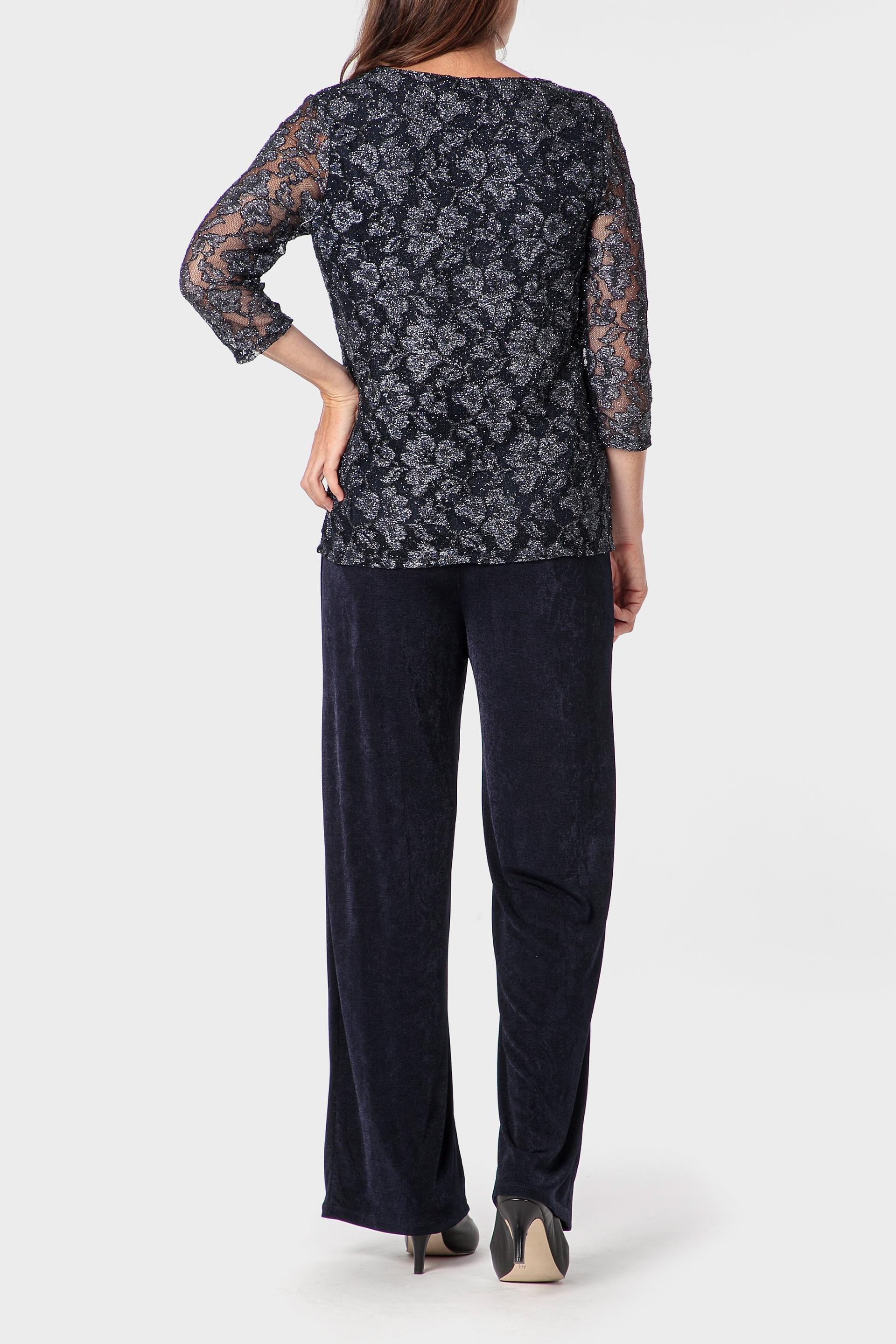 Navy Wide Trousers, Blue Navy, large image number 3