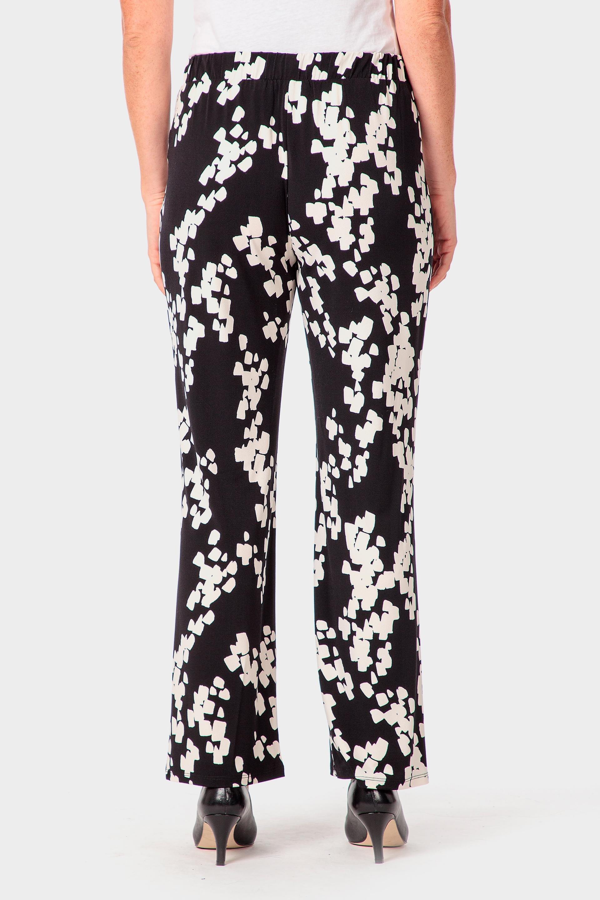 Black Printed Trousers, Black, large image number 2