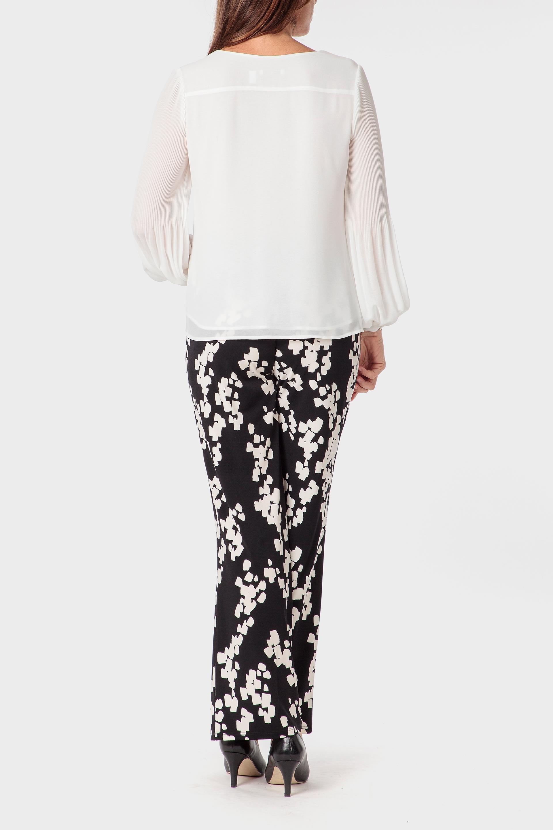 Black Printed Trousers, Black, large image number 3