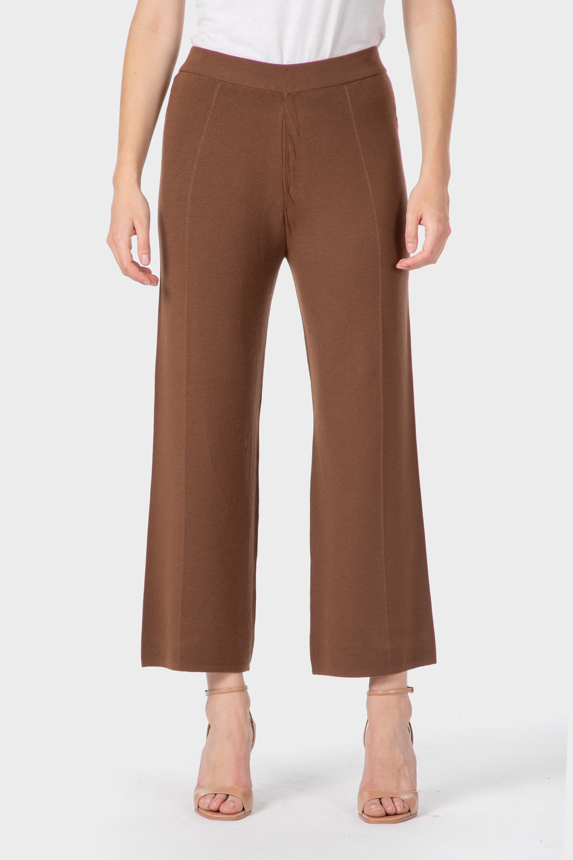 بنطال بقصة عريضة، ألوان متعددة, Brown, medium