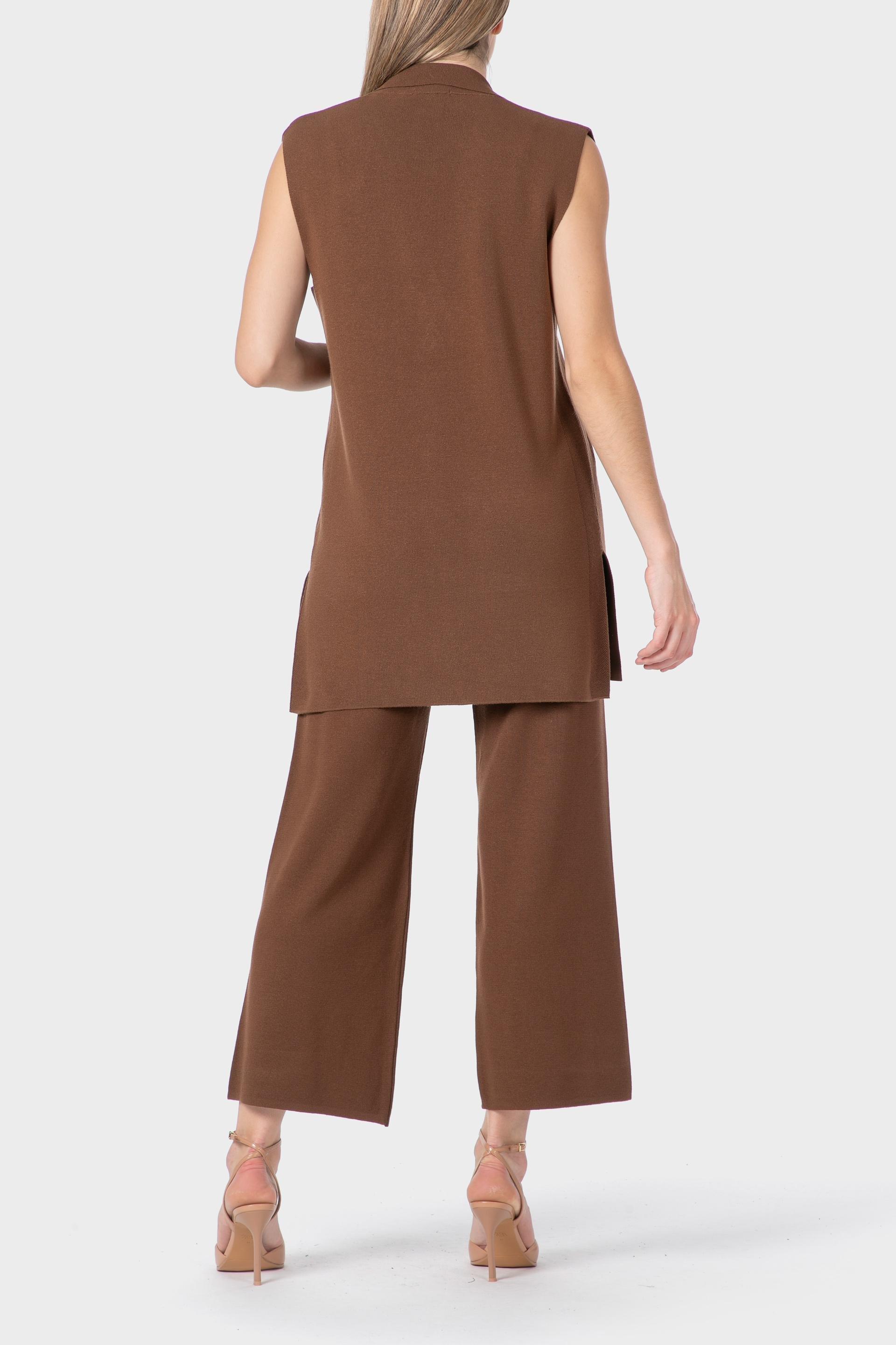 Brown Wide Trousers, Brown, large image number 3