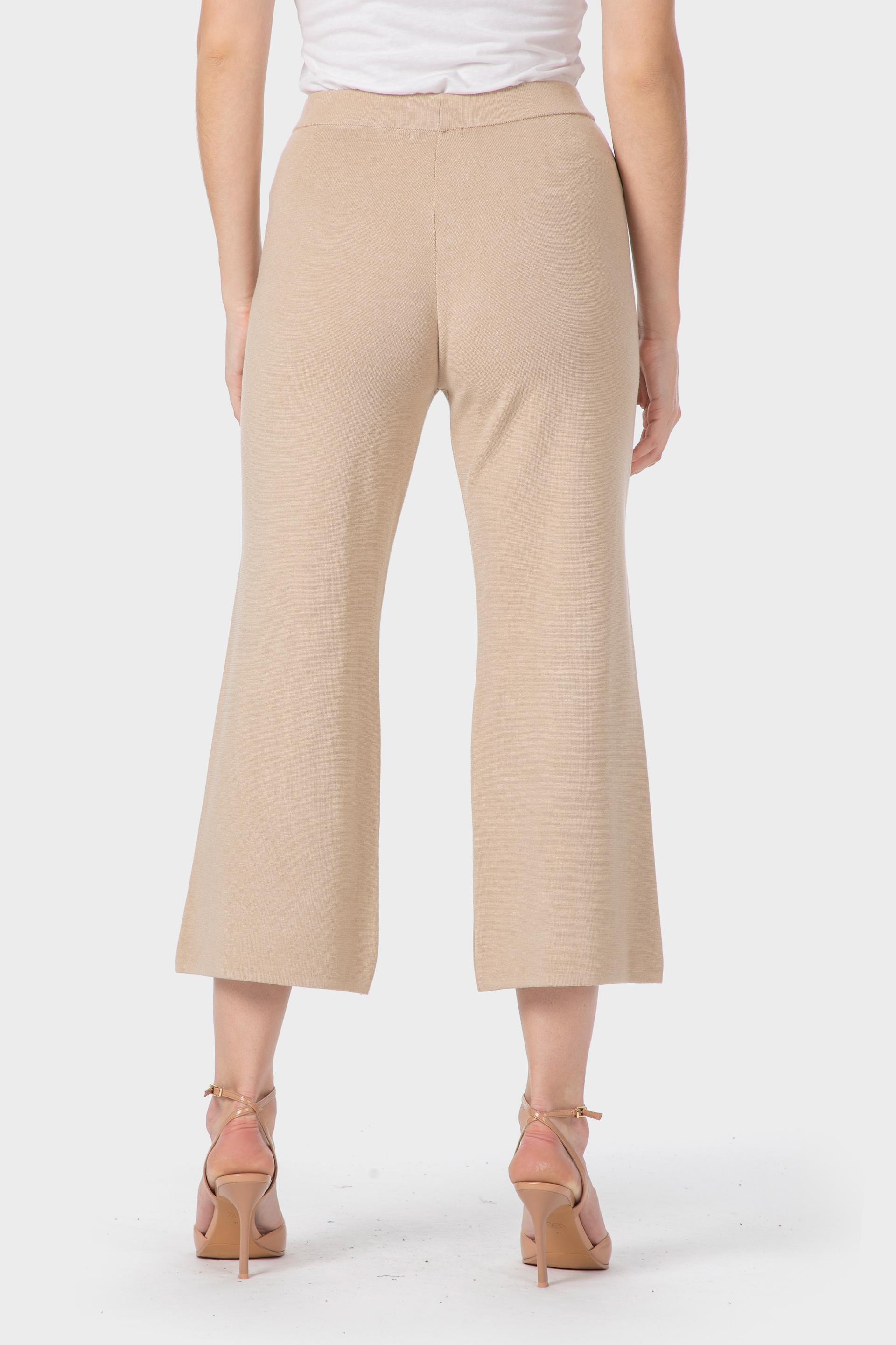 Cream Wide Trousers, Beige, large image number 1