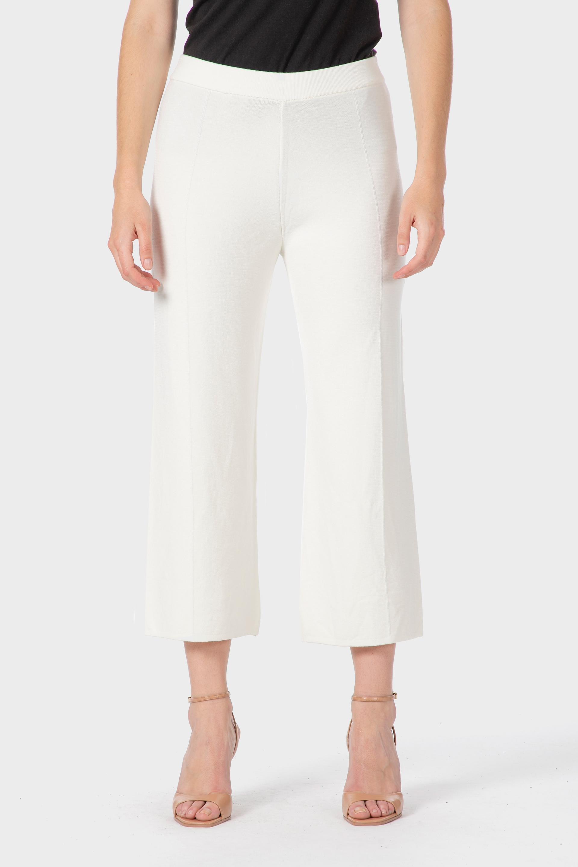 بنطال بقصة عريضة، أبيض, Beige Talc, medium