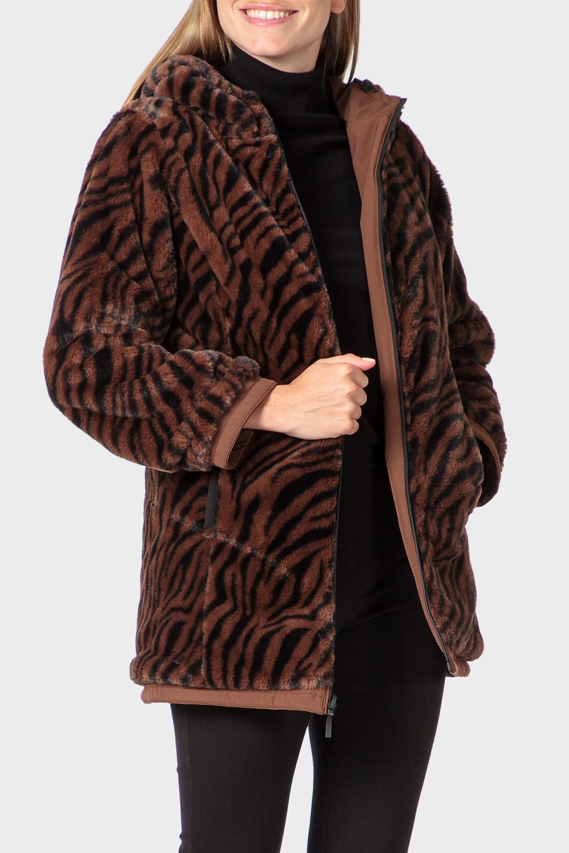 جاكيت باركا قابل للارتداء على الوجهين، بني, Brown Chesnut, medium