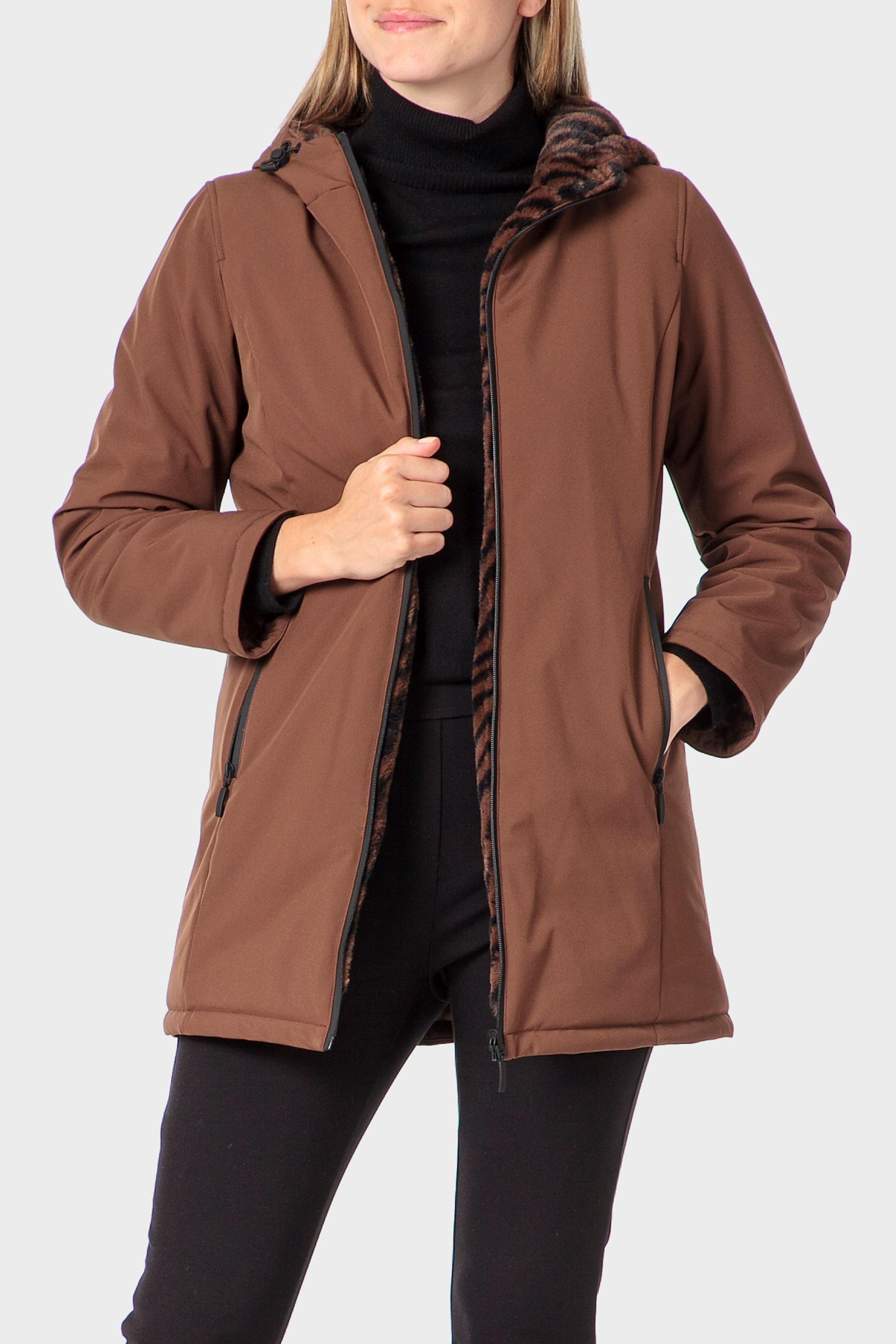 Brown Reversible Parka, Brown Chesnut, large image number 2