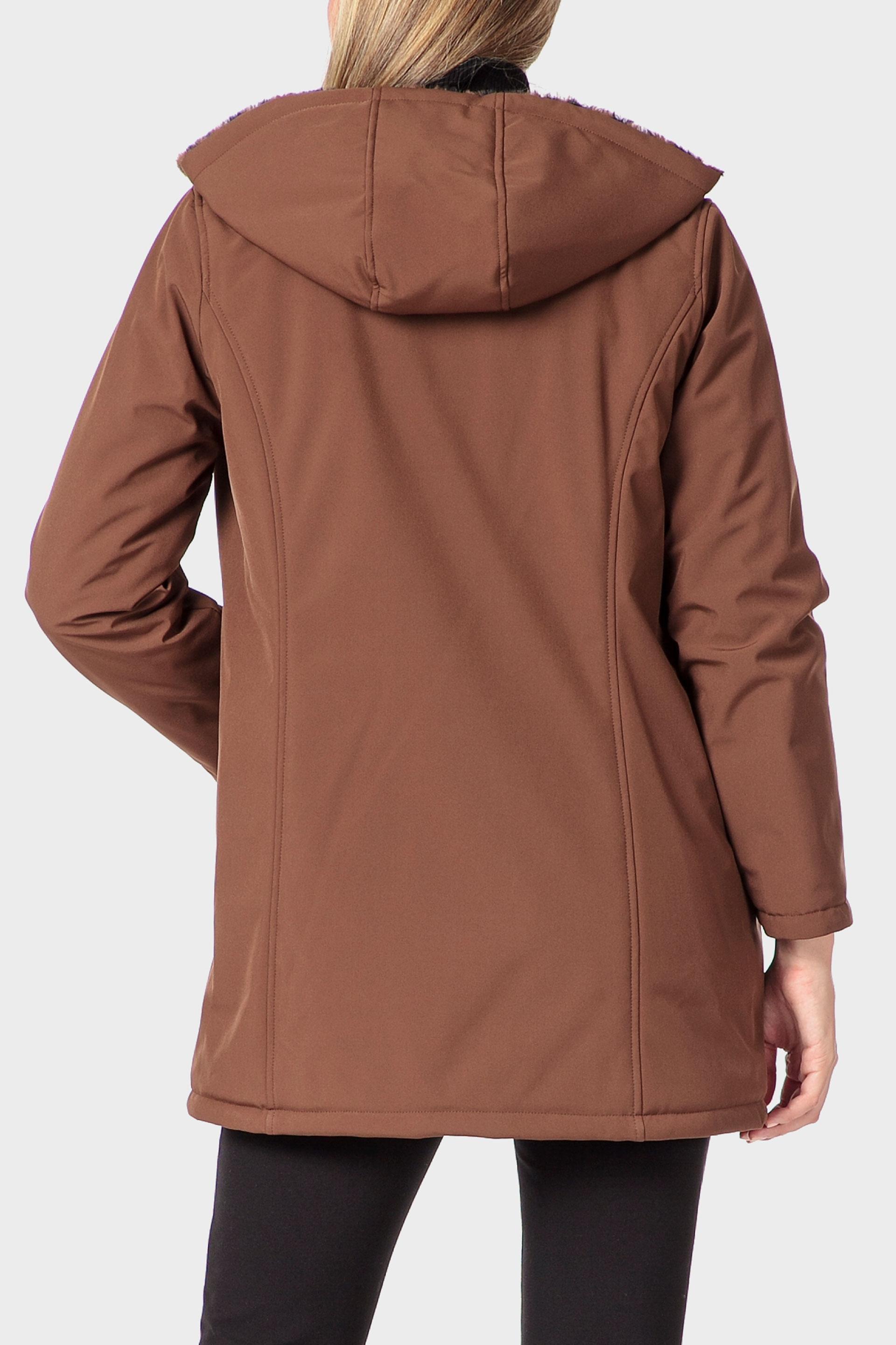 جاكيت باركا قابل للارتداء على الوجهين، بني, Brown Chesnut, large image number 3