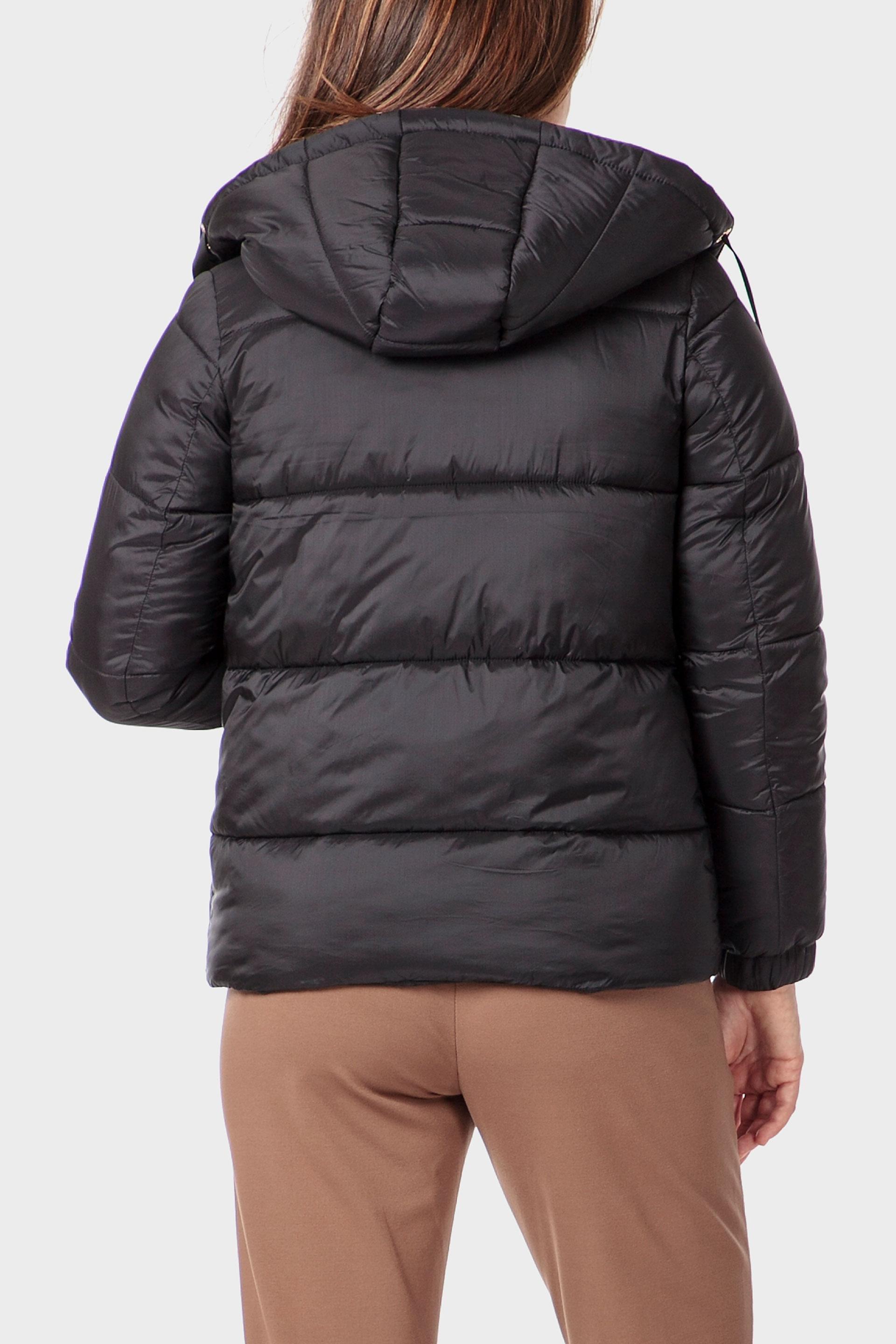 Reversible Leopard Print Puffer Jacket, Black, large image number 2