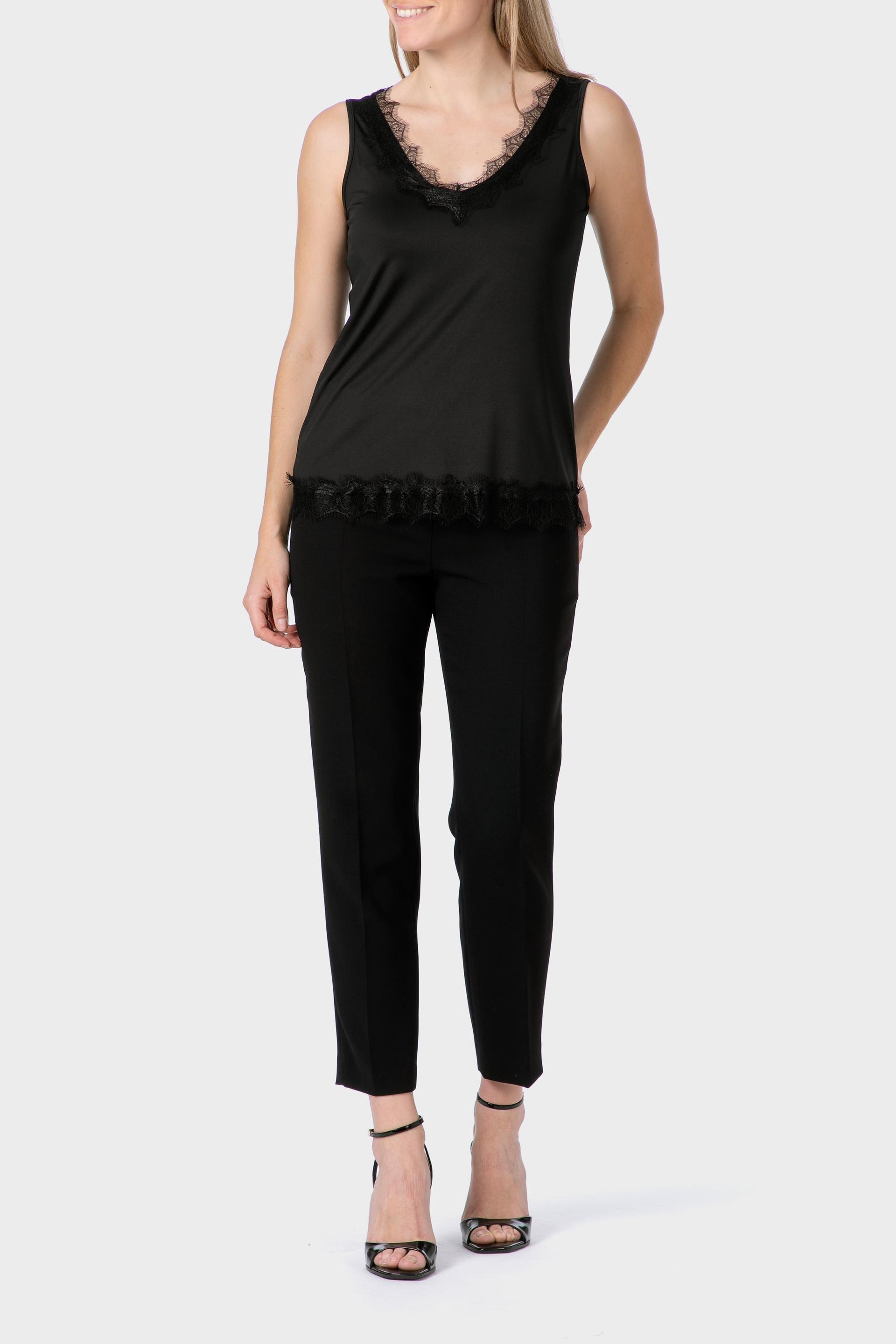 Black Lace Top, Black, large image number 1