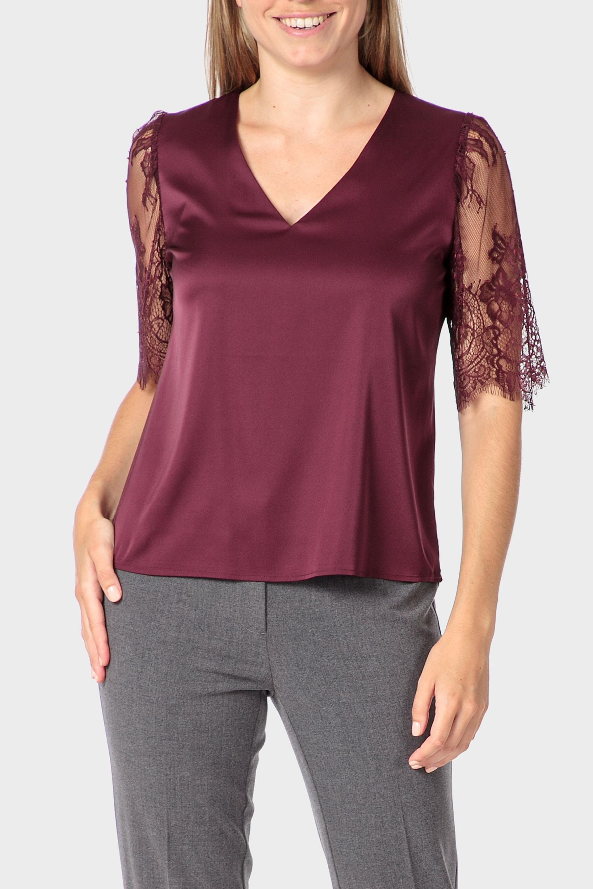 Burgundy Lace Top, , large image number 0