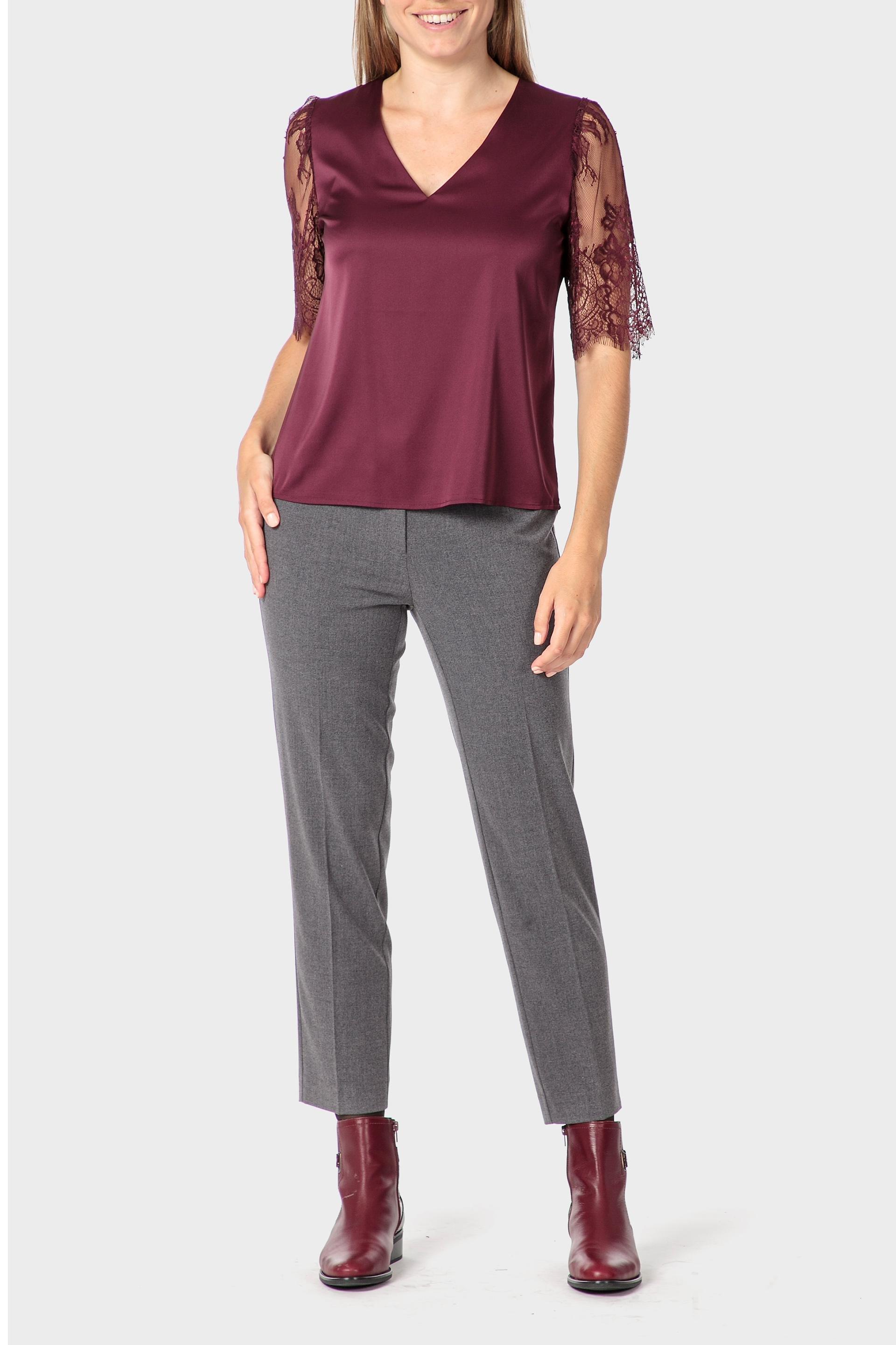 Burgundy Lace Top, , large image number 1