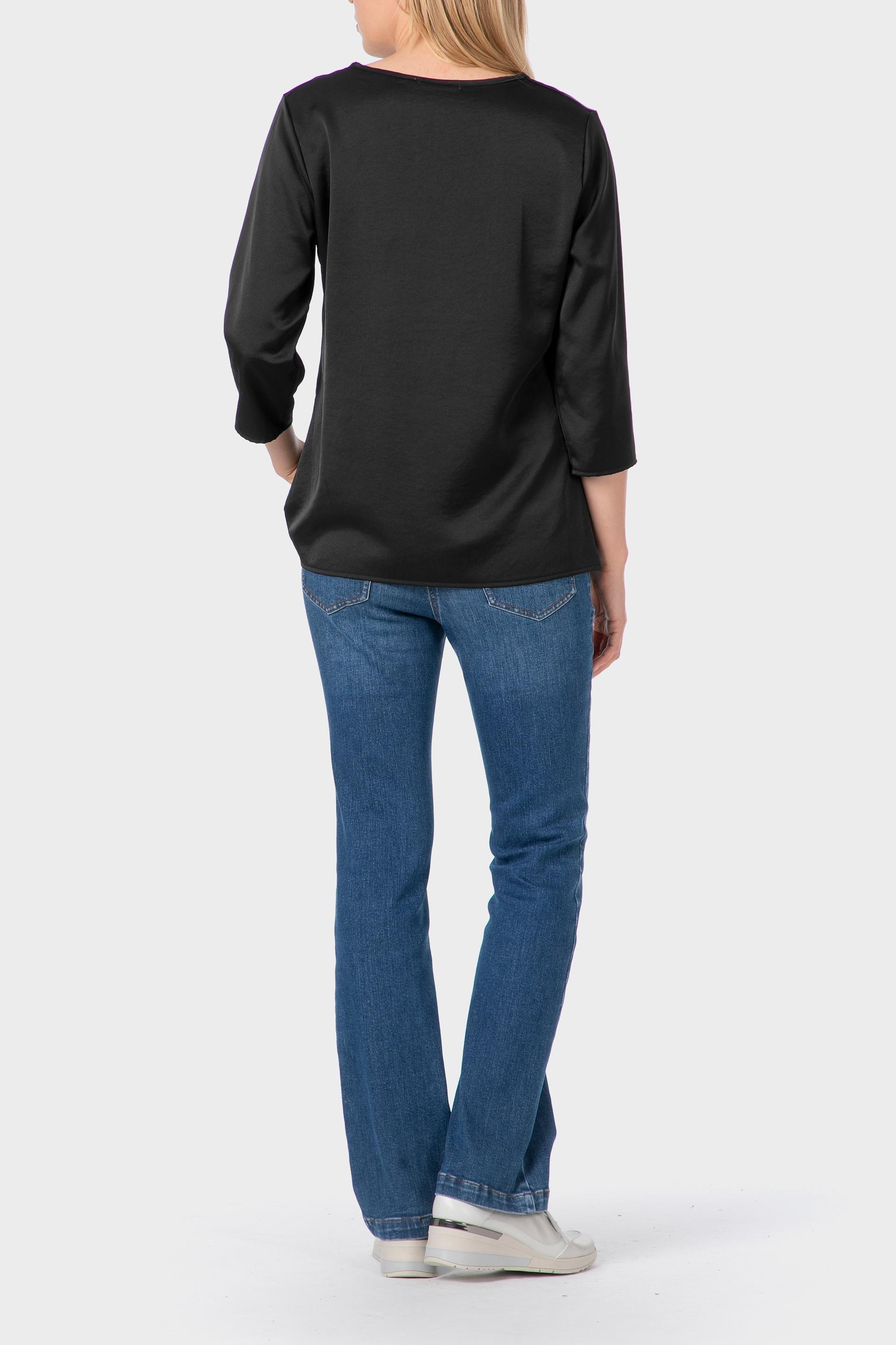 Black Satin Top, Black, large image number 3