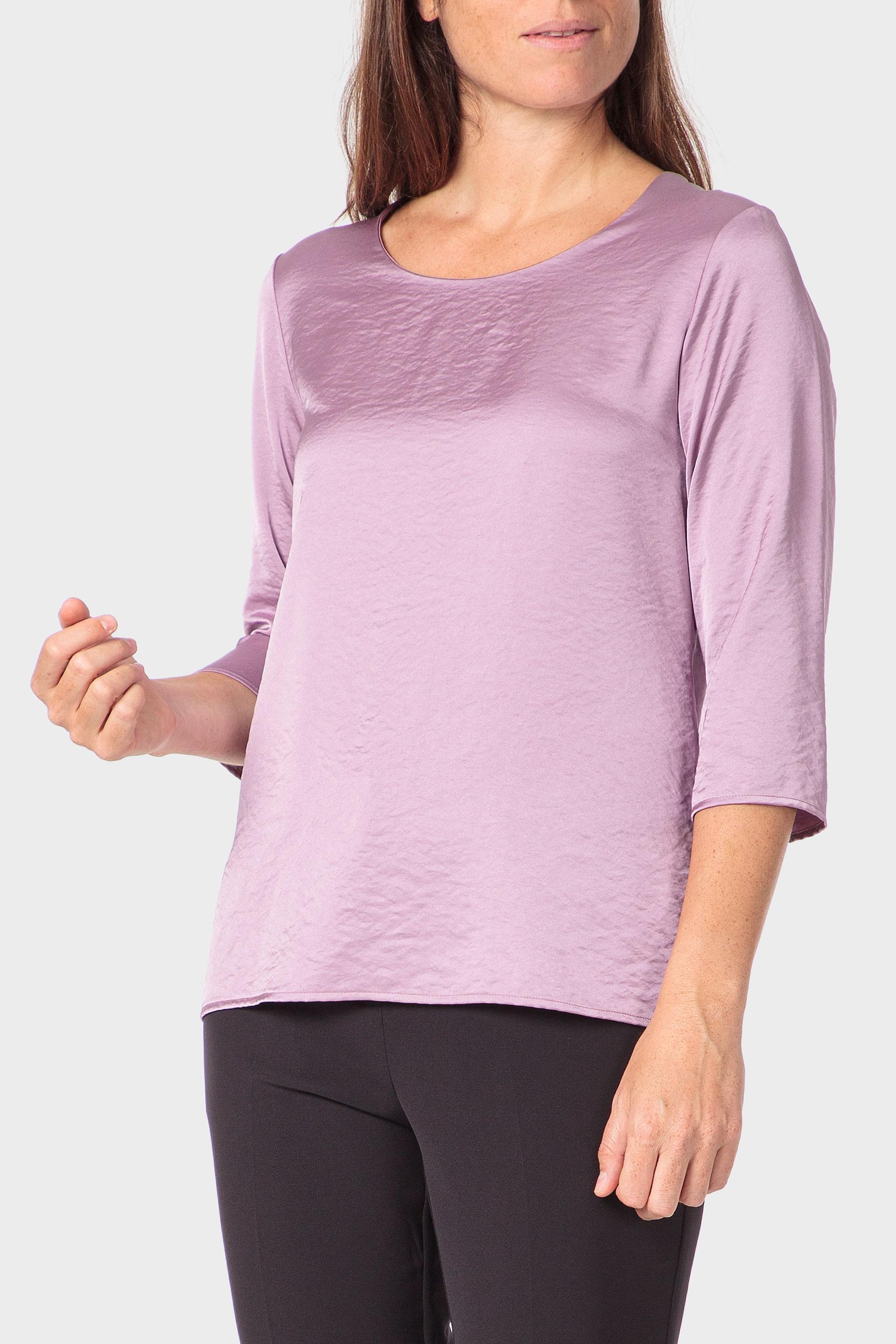 Purple Round Neck Top, Lillac Hydrangea, medium