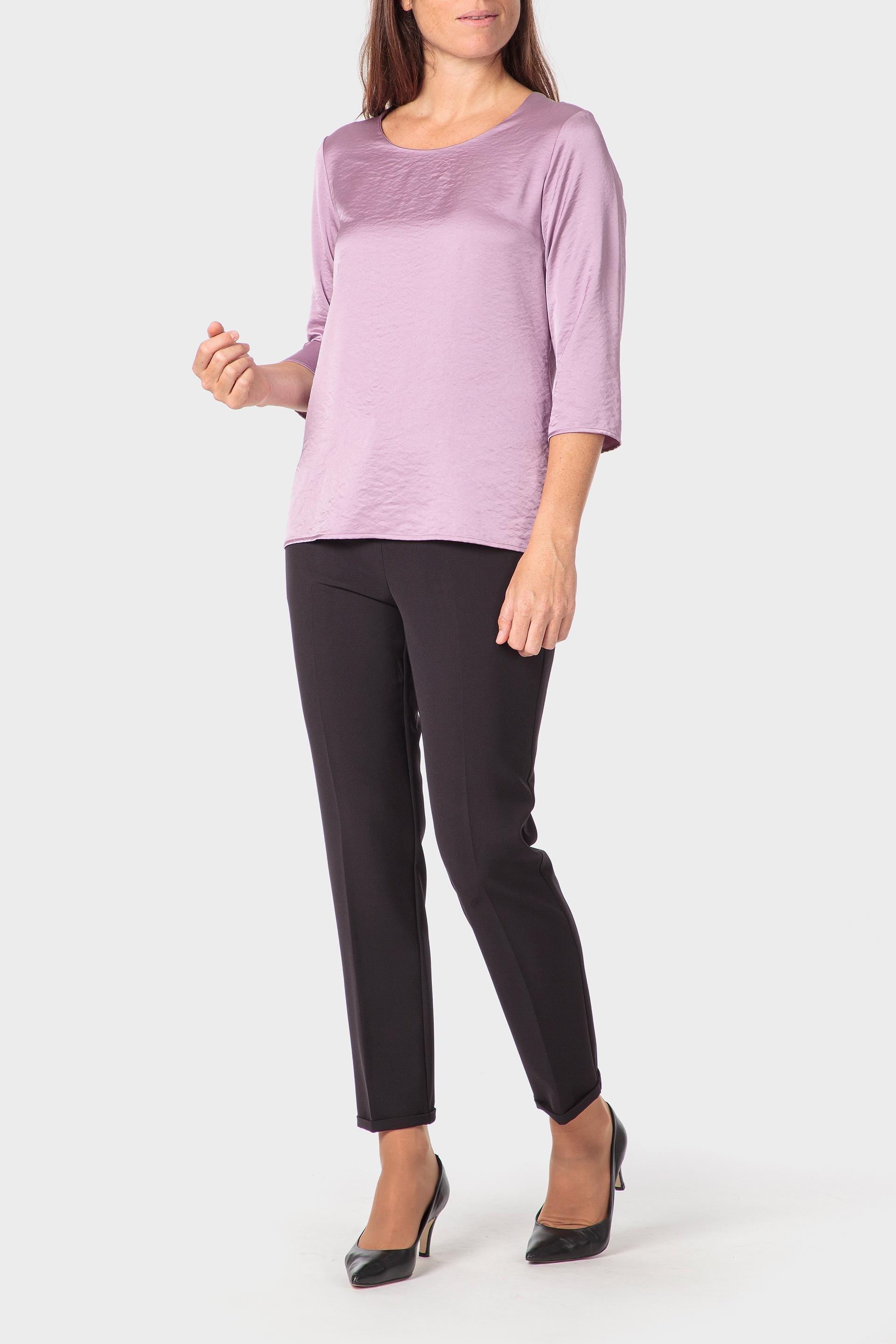 Purple Round Neck Top, Lillac Hydrangea, large image number 1