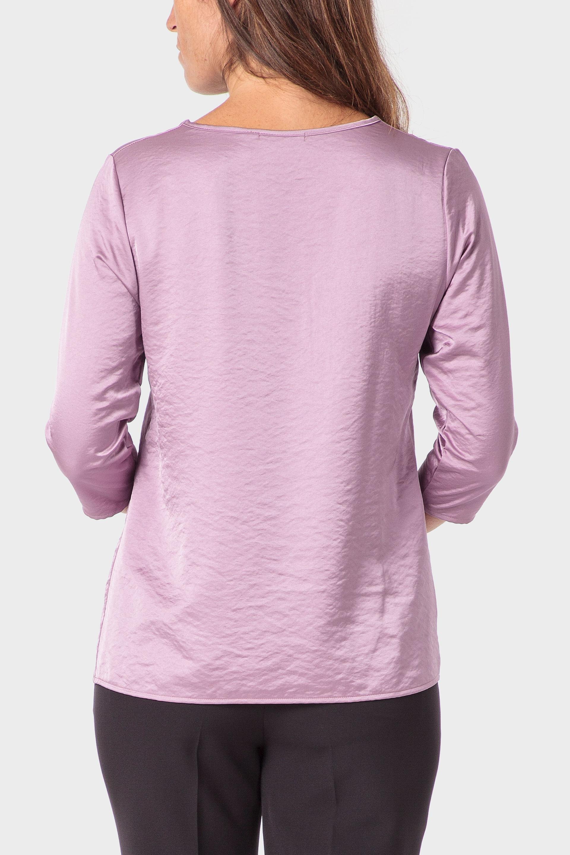 Purple Round Neck Top, Lillac Hydrangea, large image number 2