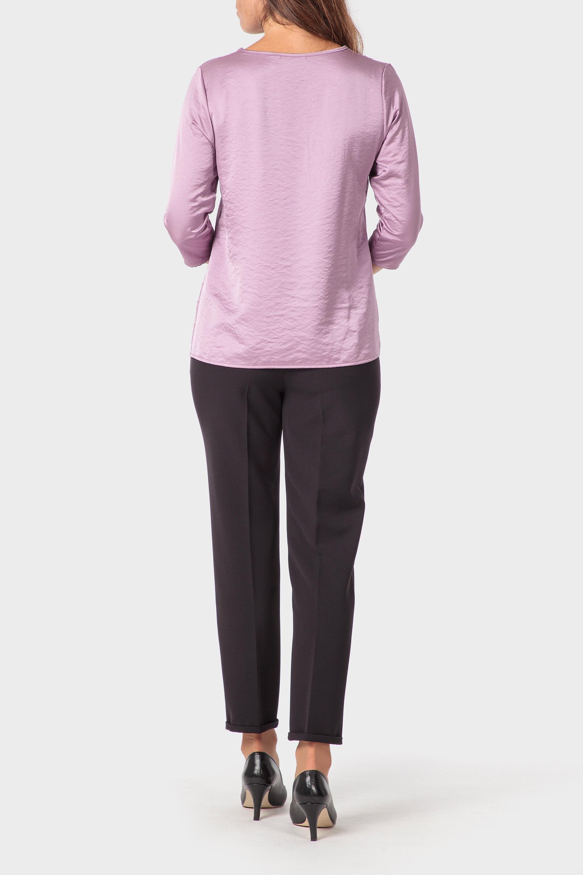 Purple Round Neck Top, Lillac Hydrangea, large image number 3