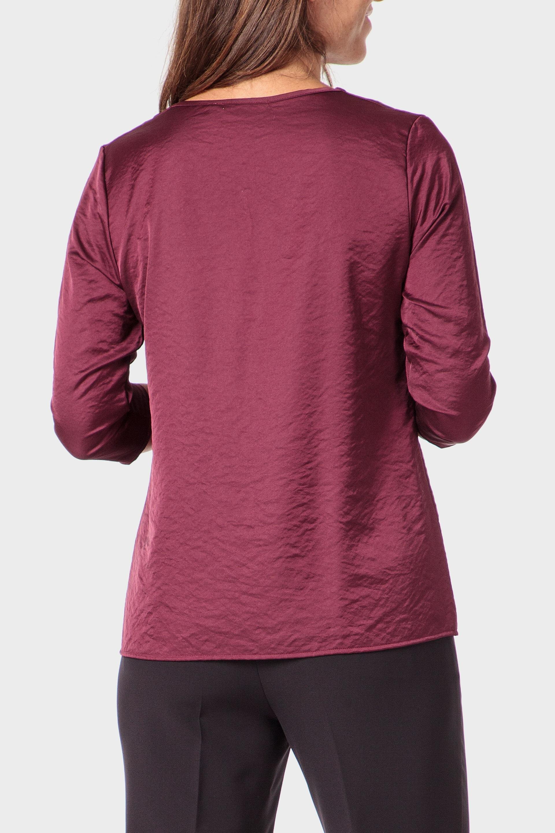 Burgundy V-Neck Top, Garnet, large image number 2