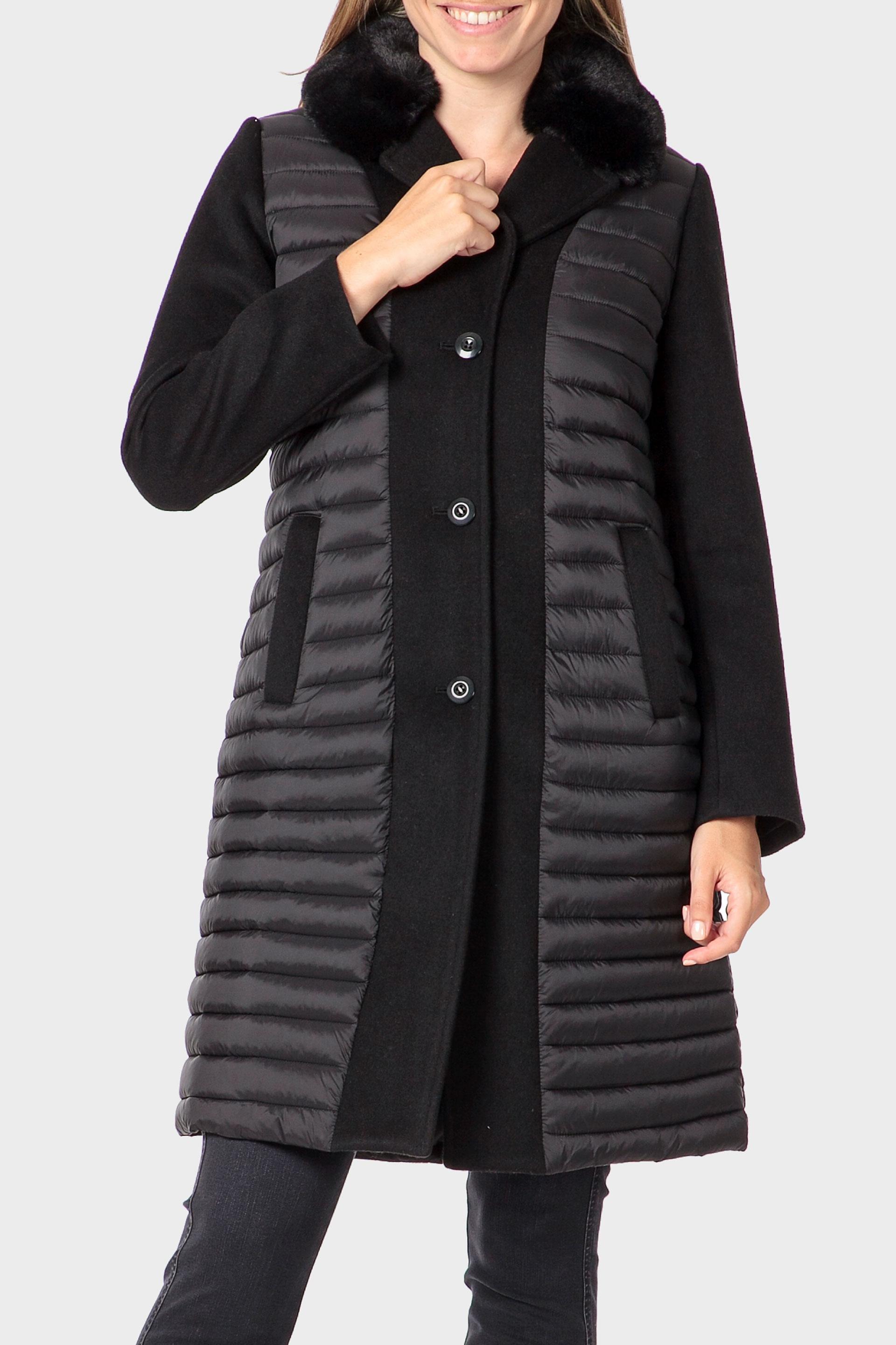 Black Padded Coat, Black, large image number 1