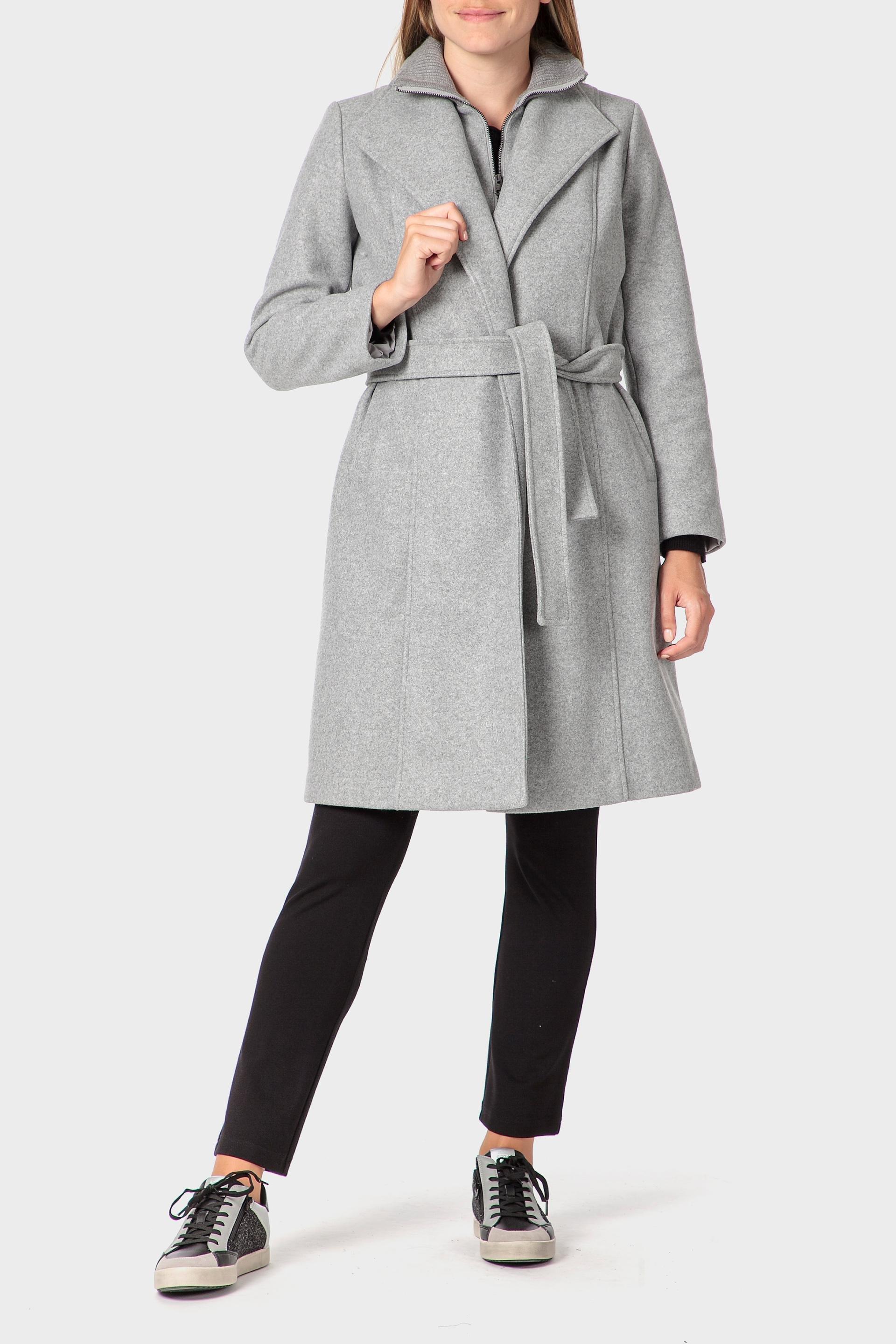 Grey Belted Coat, Grey Melange, medium