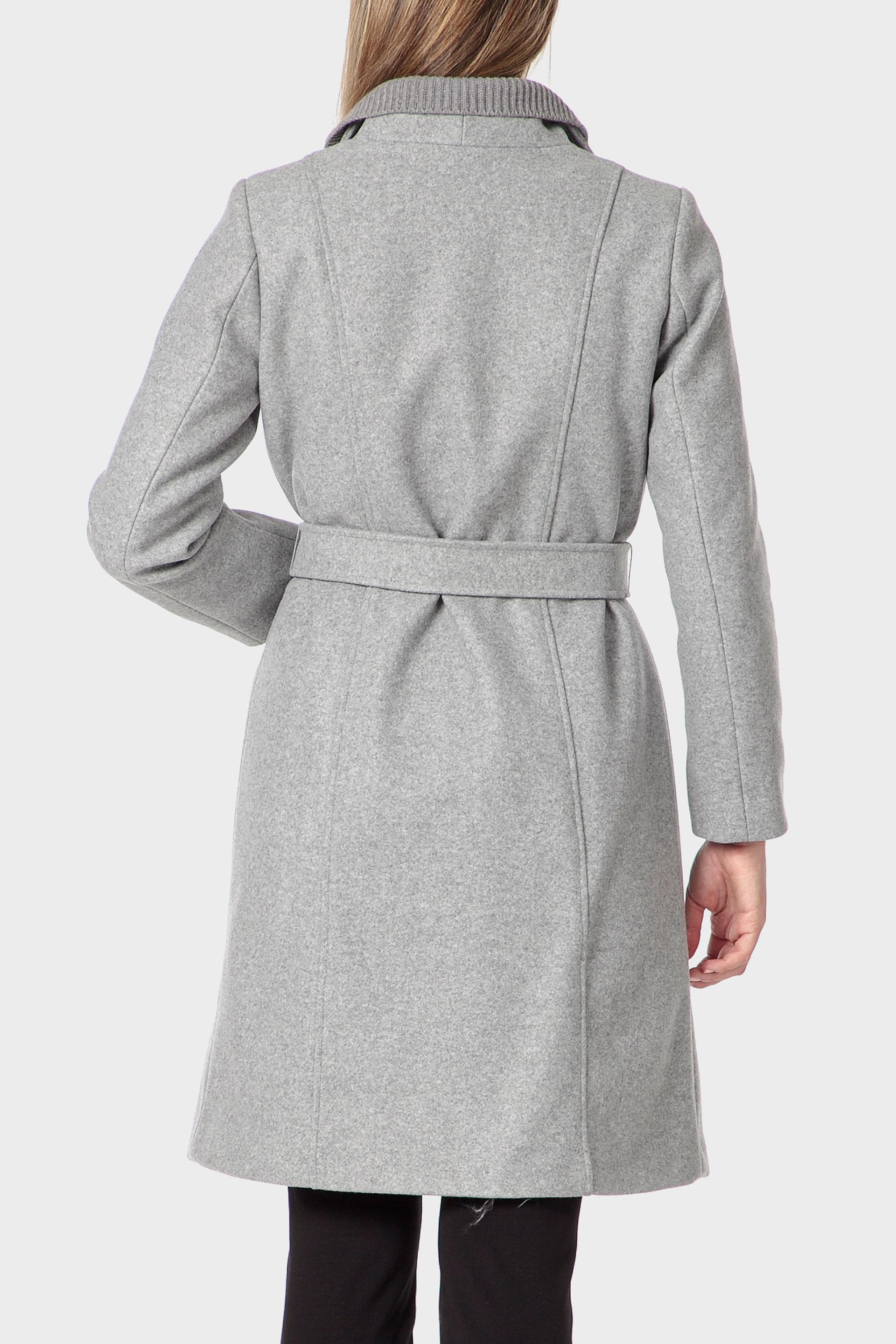 Grey Belted Coat, Grey Melange, medium
