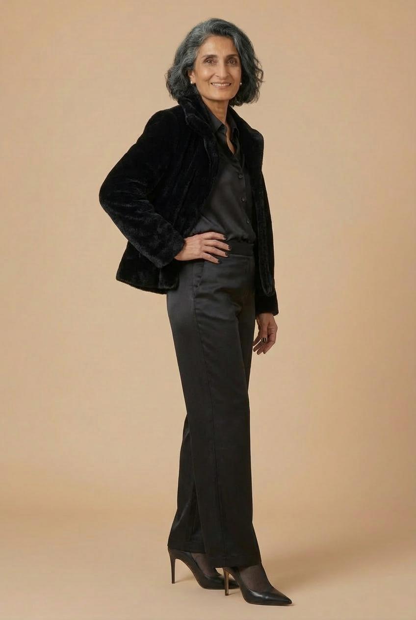 Black Three-Quarter Coat, 3701_120, large image number 1