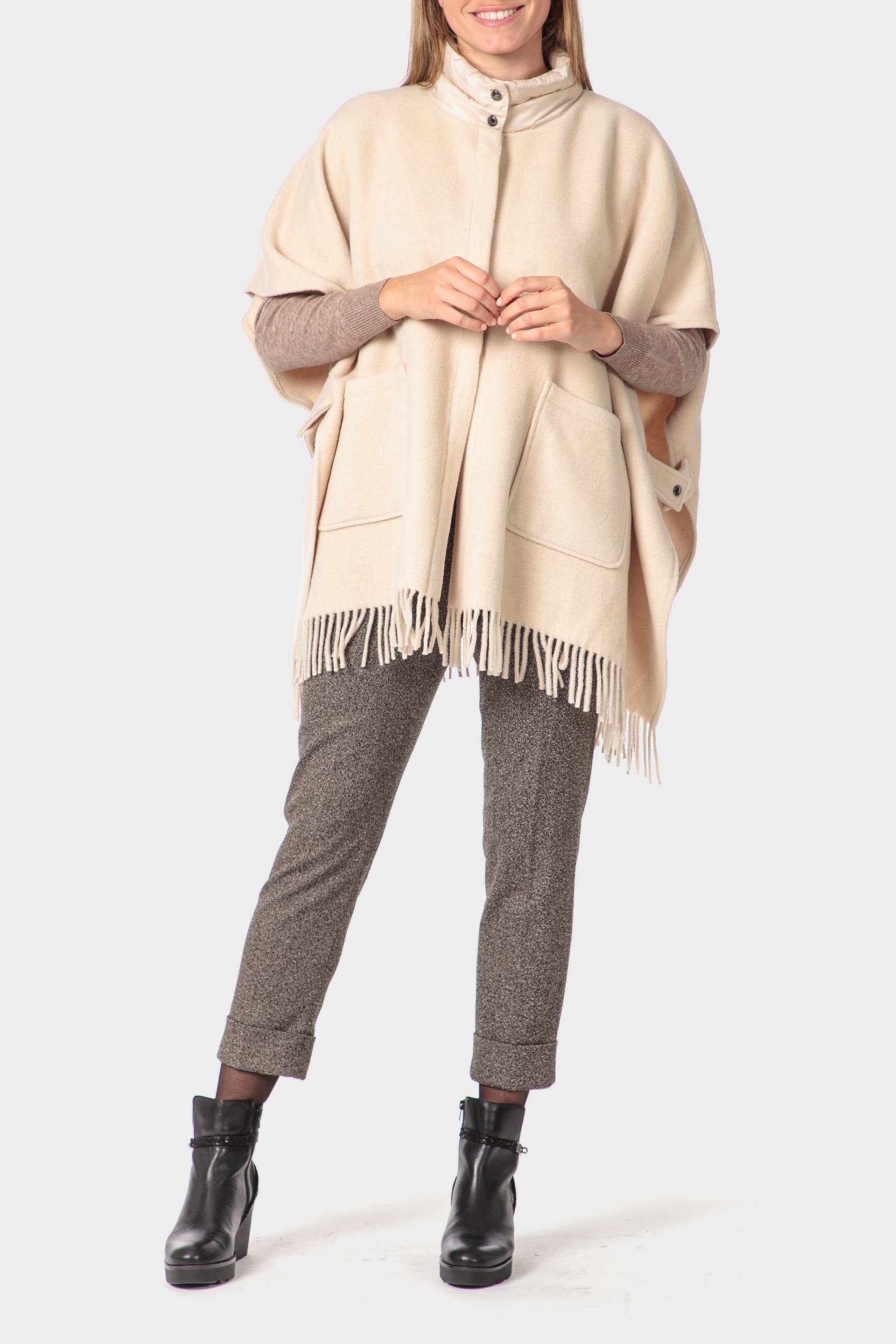 معطف كيب بشرّابات، كريمي, Beige, large image number 2