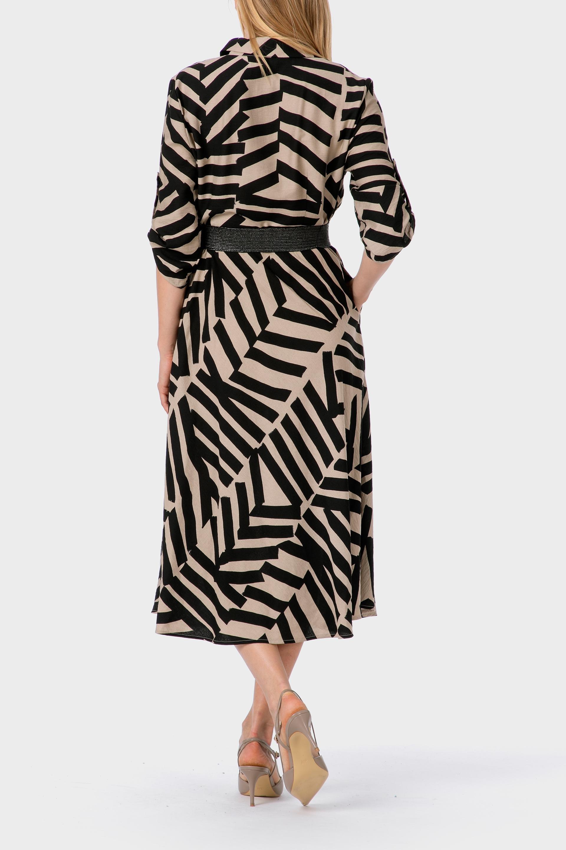 Beige Printed Dress, , large image number 2