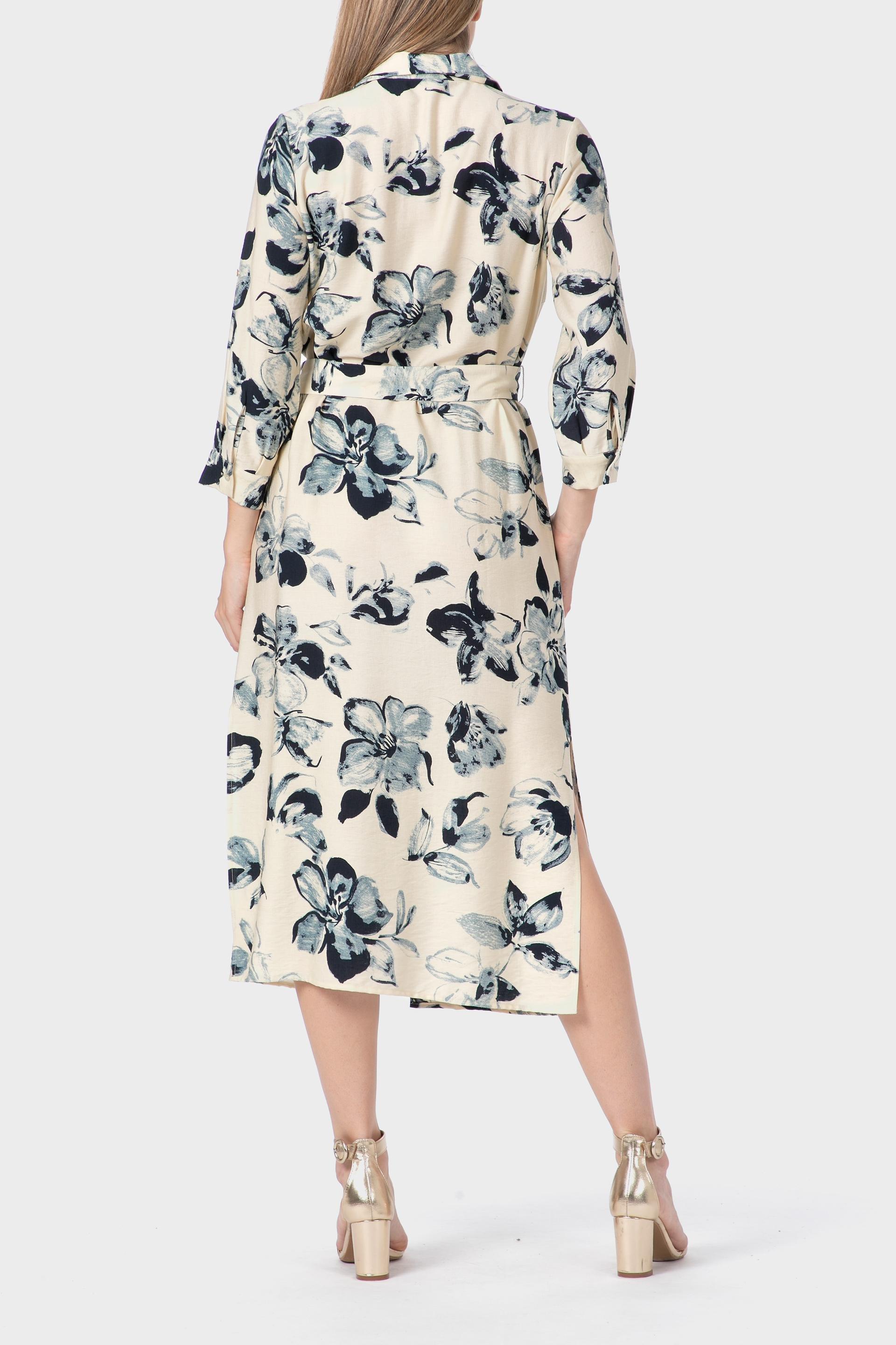 Cream Printed Dress, , large image number 2