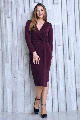 Burgundy Criss-Cross Dress, Garnet, medium