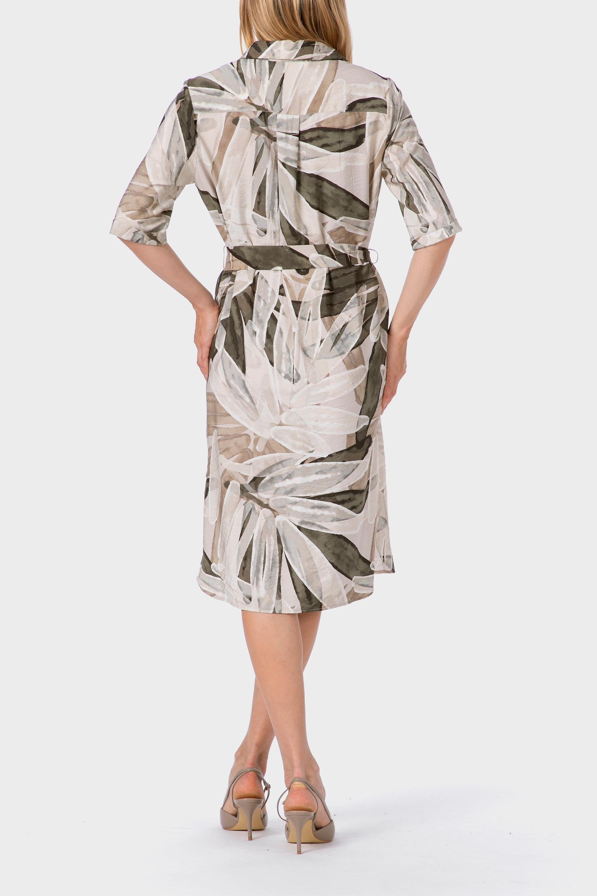 فستان بطبعة، ألوان متعددة, Green Khaki, medium