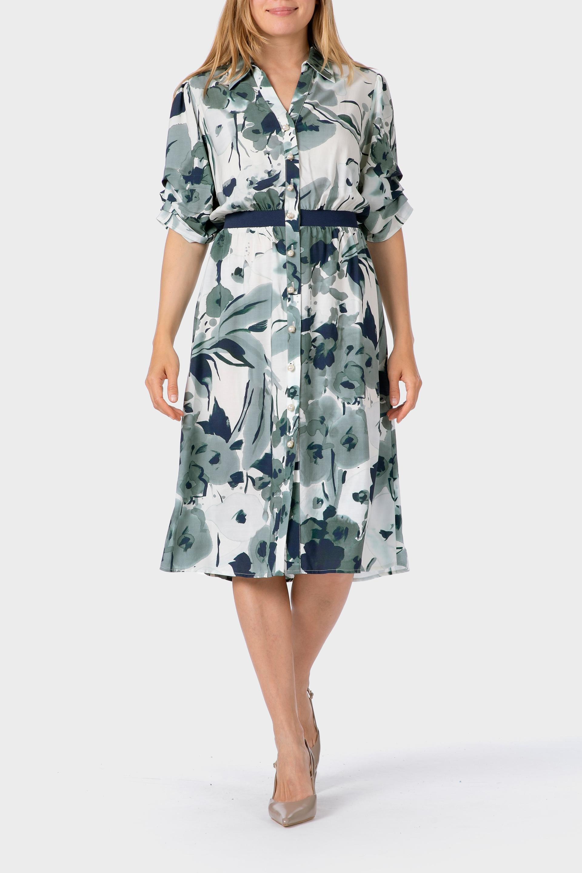 Green Printed Dress, 3701_318, medium