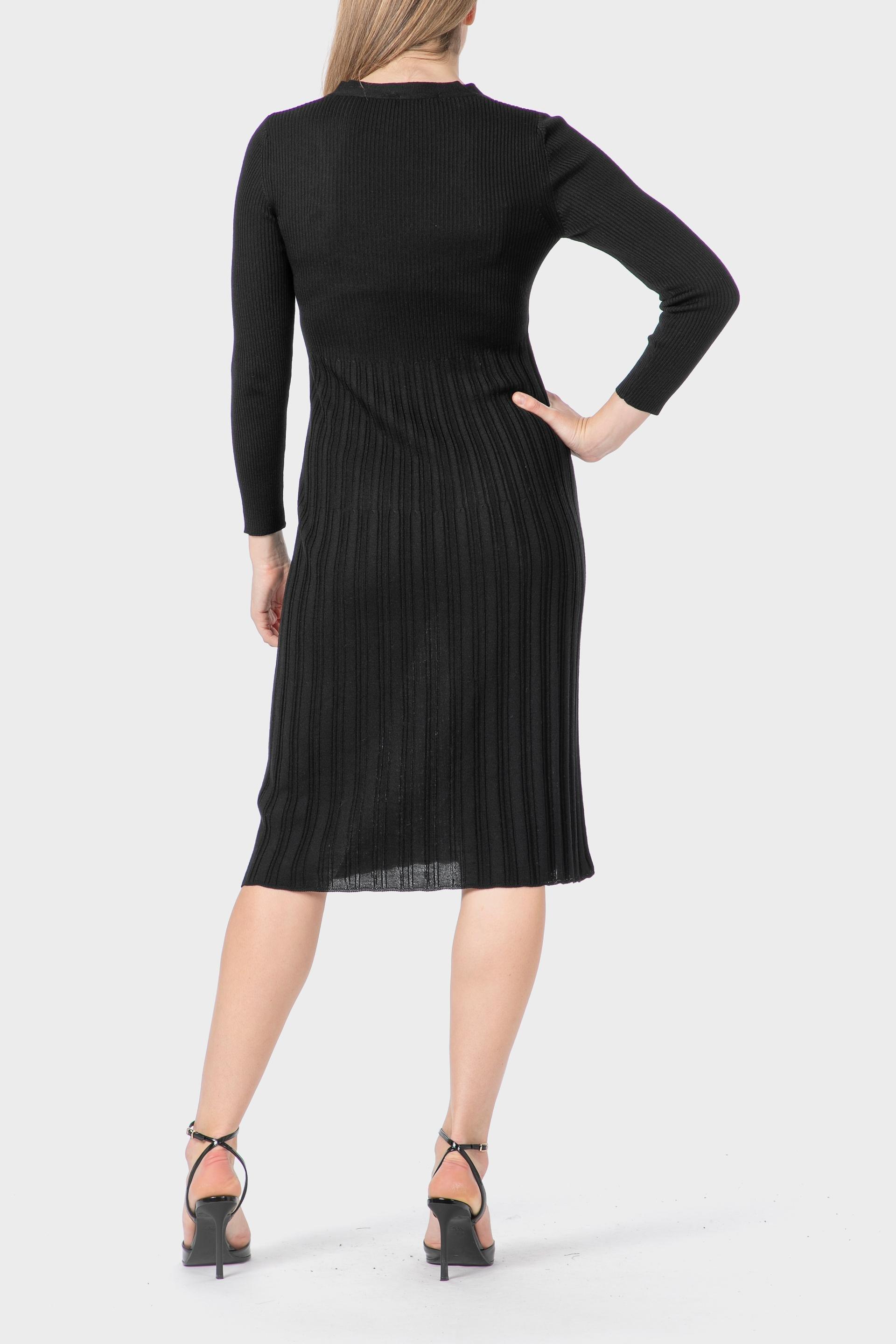 Black Knitted Dress, Black, medium