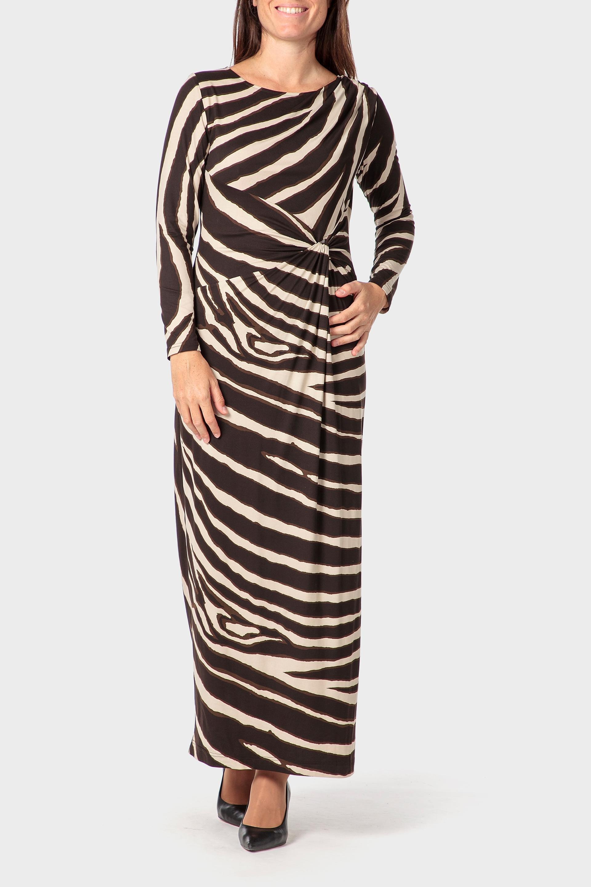 Multicolour Animal Printed Dress, Brown Coffee, medium