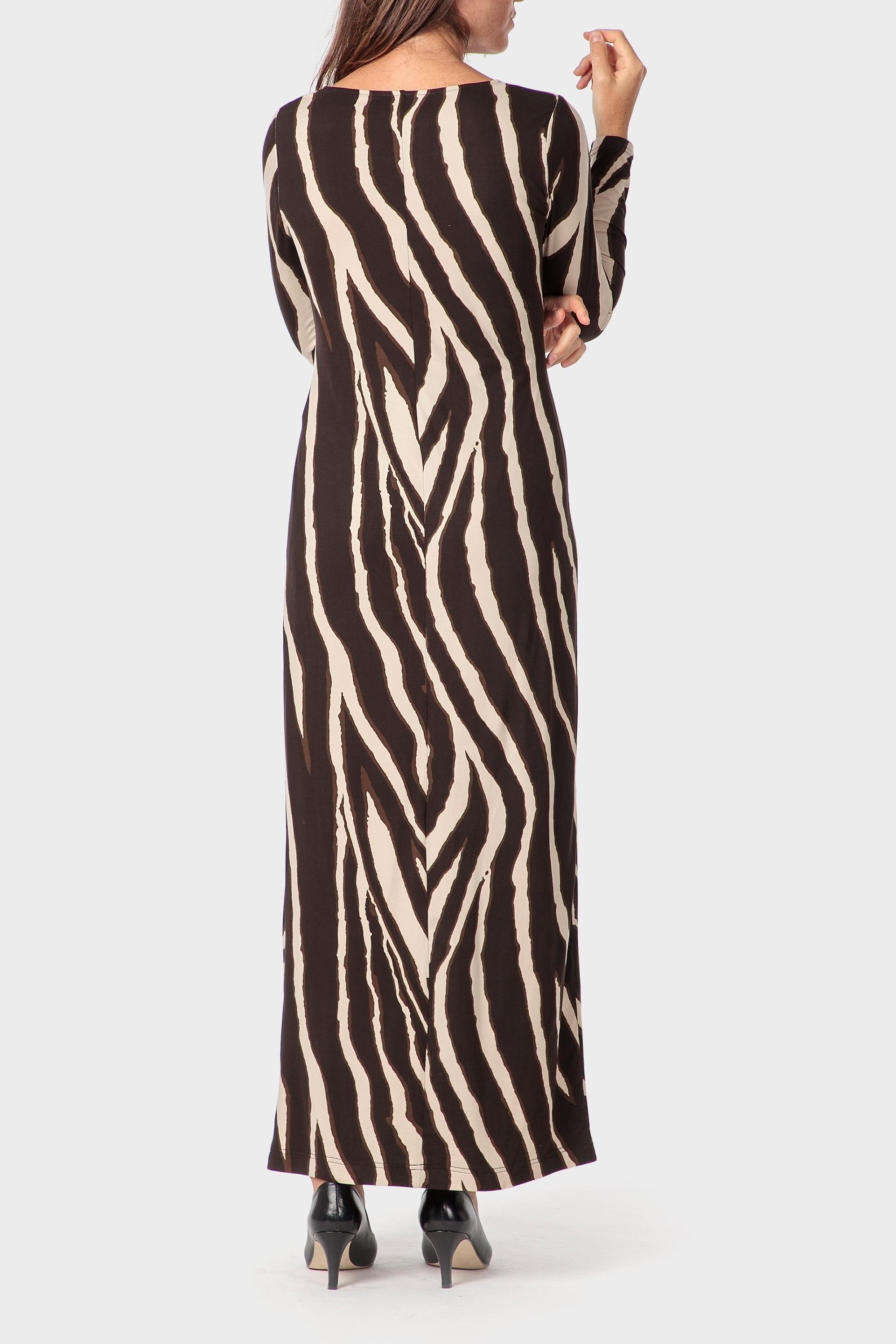 Multicolour Animal Printed Dress, Brown Coffee, medium
