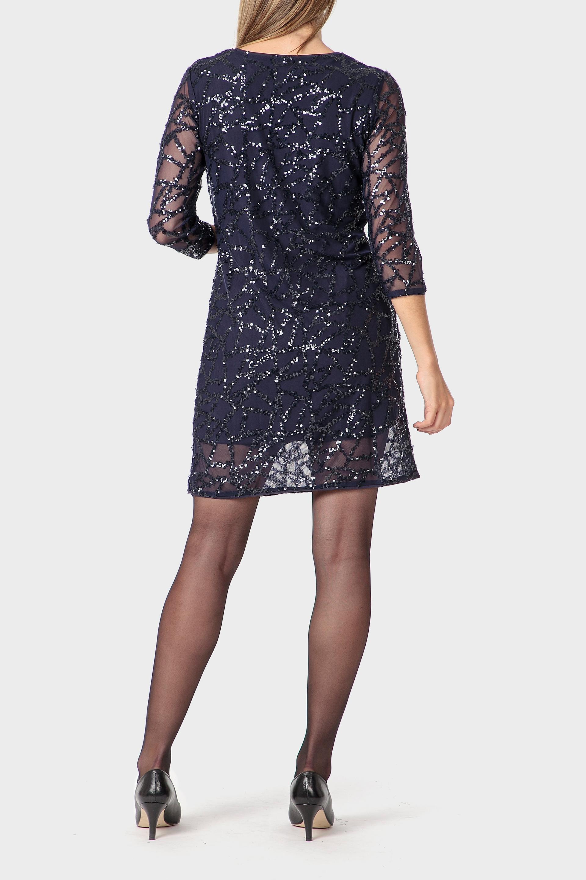 فستان مزين بالترتر، كحلي, Blue Navy, large image number 1